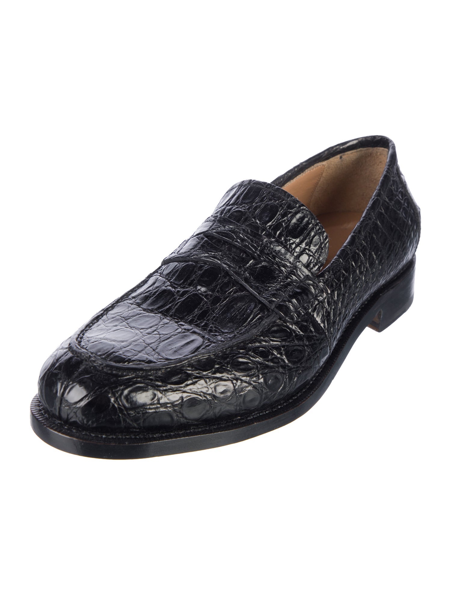 Salvatore Ferragamo Embossed Leather Dress Loafers