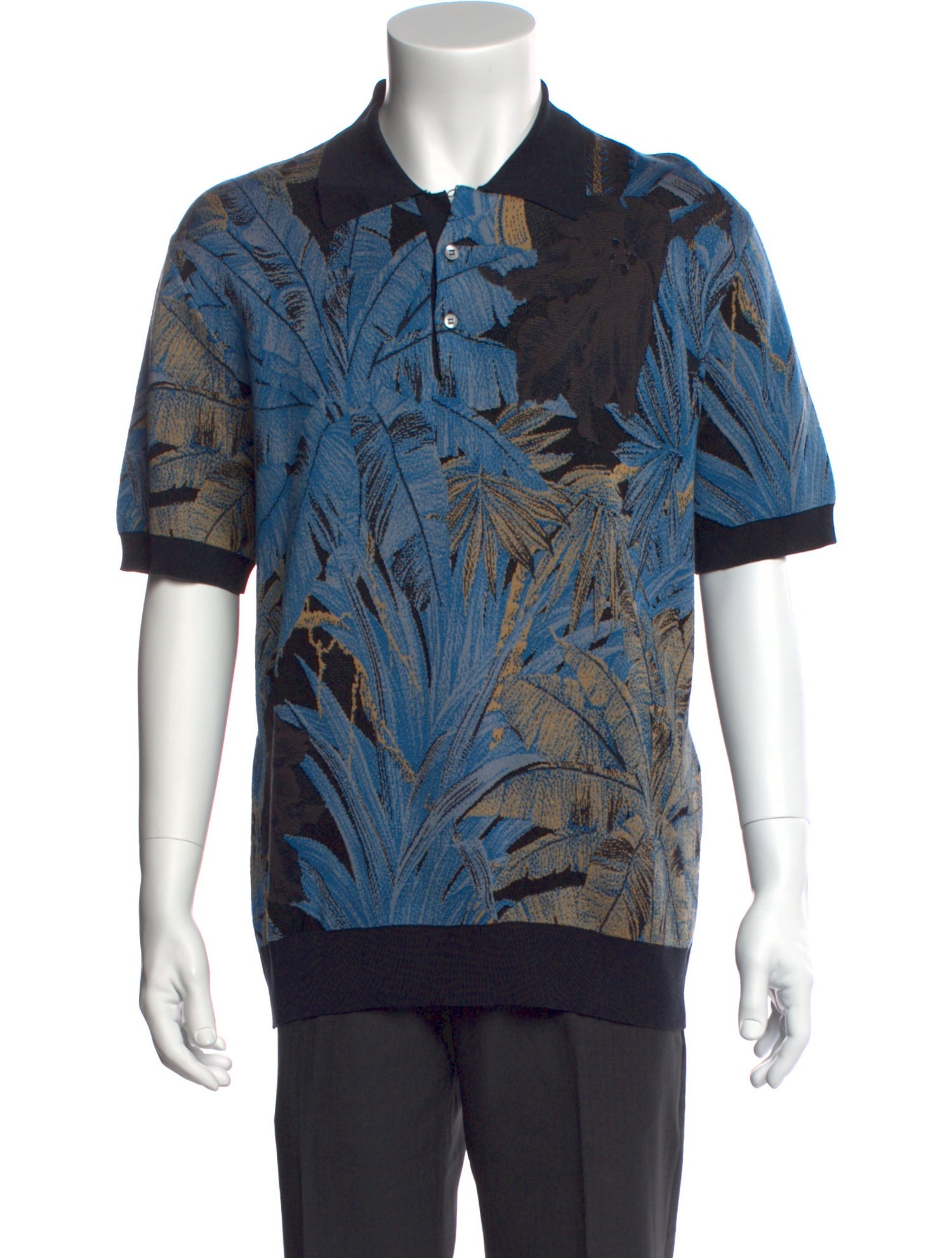 Salvatore Ferragamo Printed Collar Polo Shirt