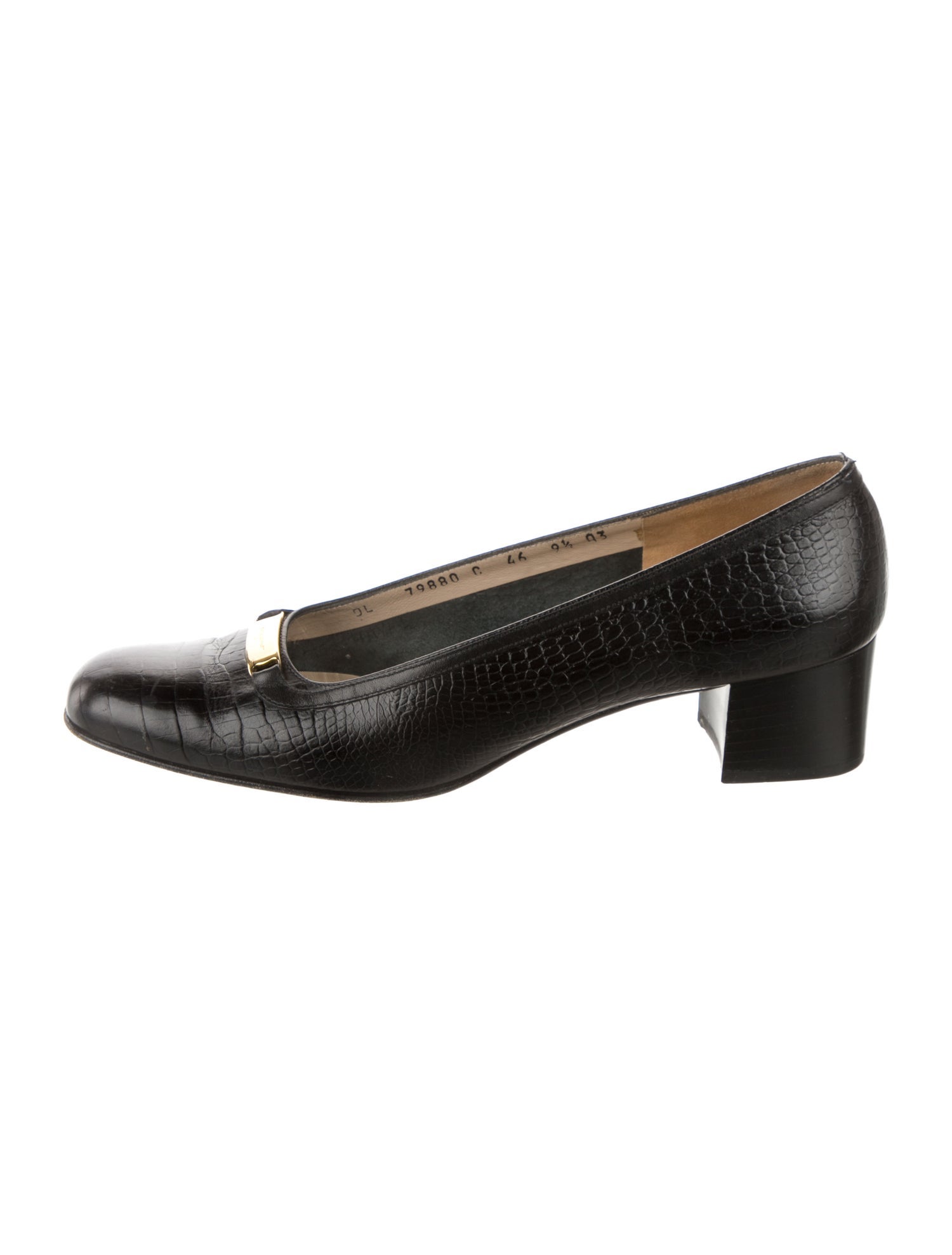 Salvatore Ferragamo GG Embossed Leather Pumps