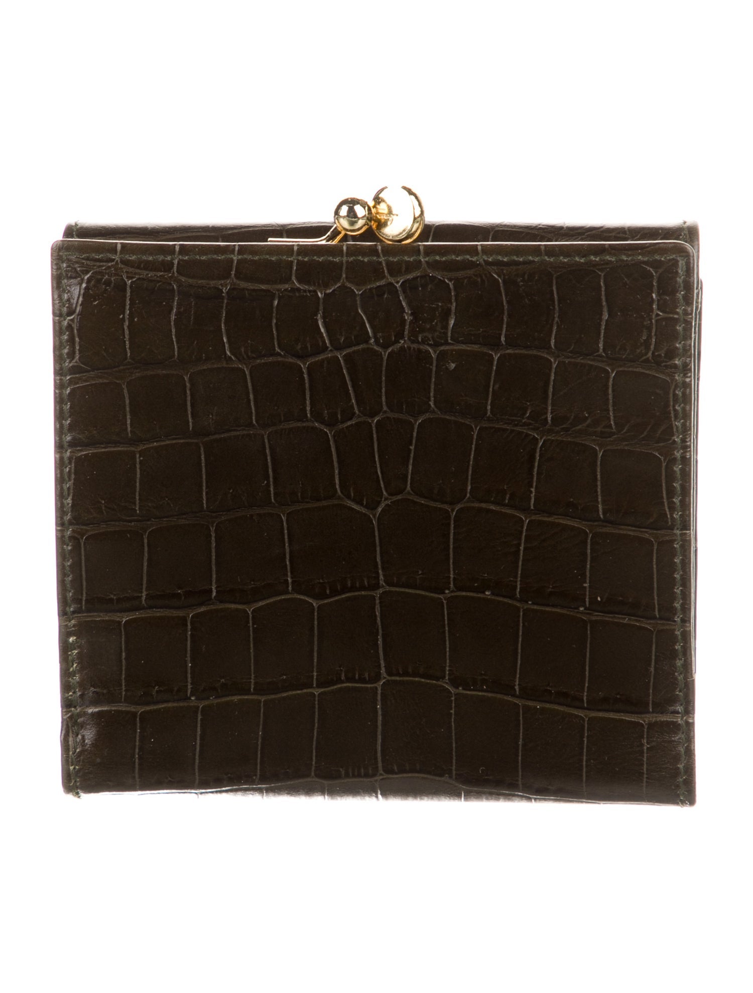 Salvatore Ferragamo Embossed Leather Printed Compact Wallet