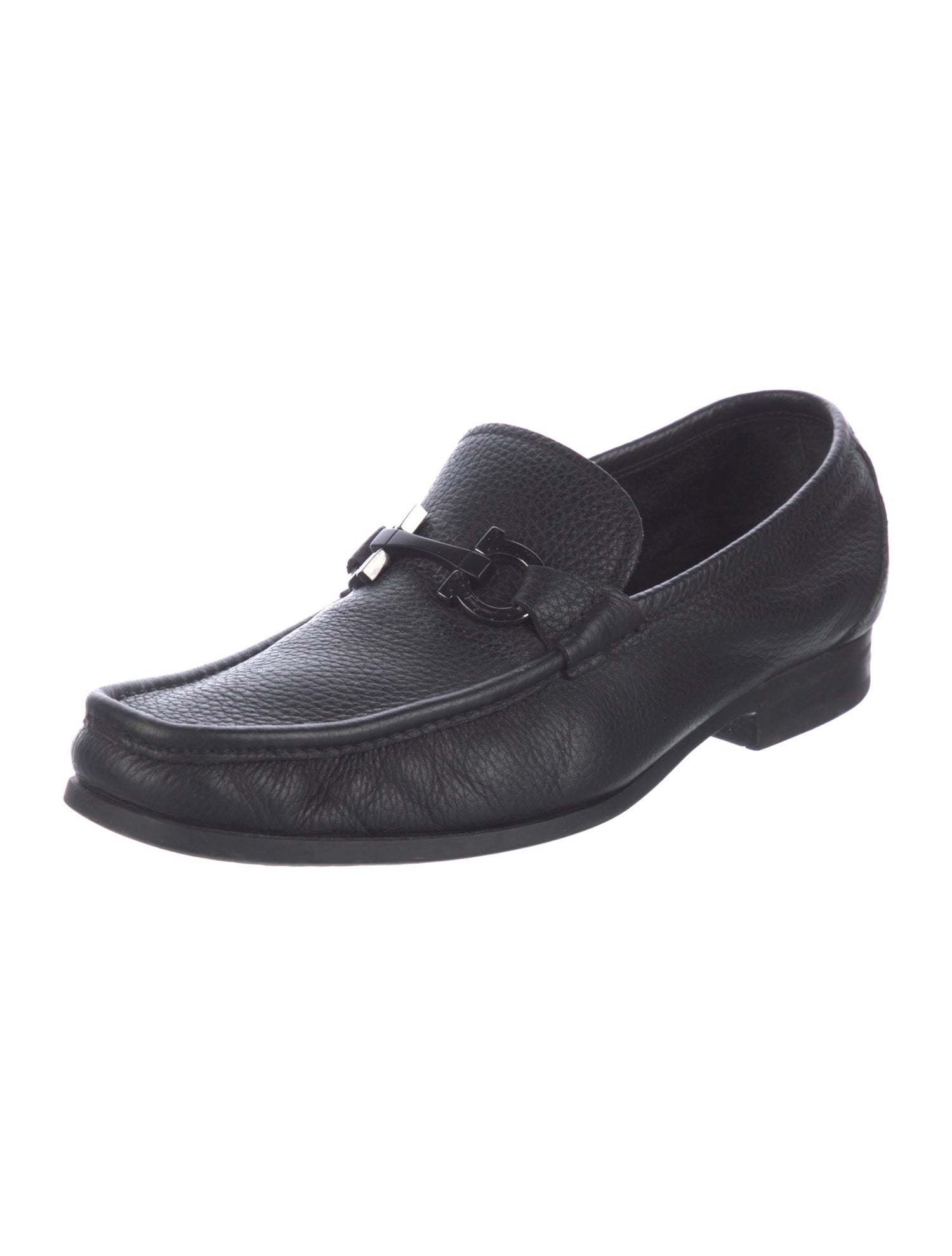 Salvatore Ferragamo Gancini Logo Leather Dress Loafers