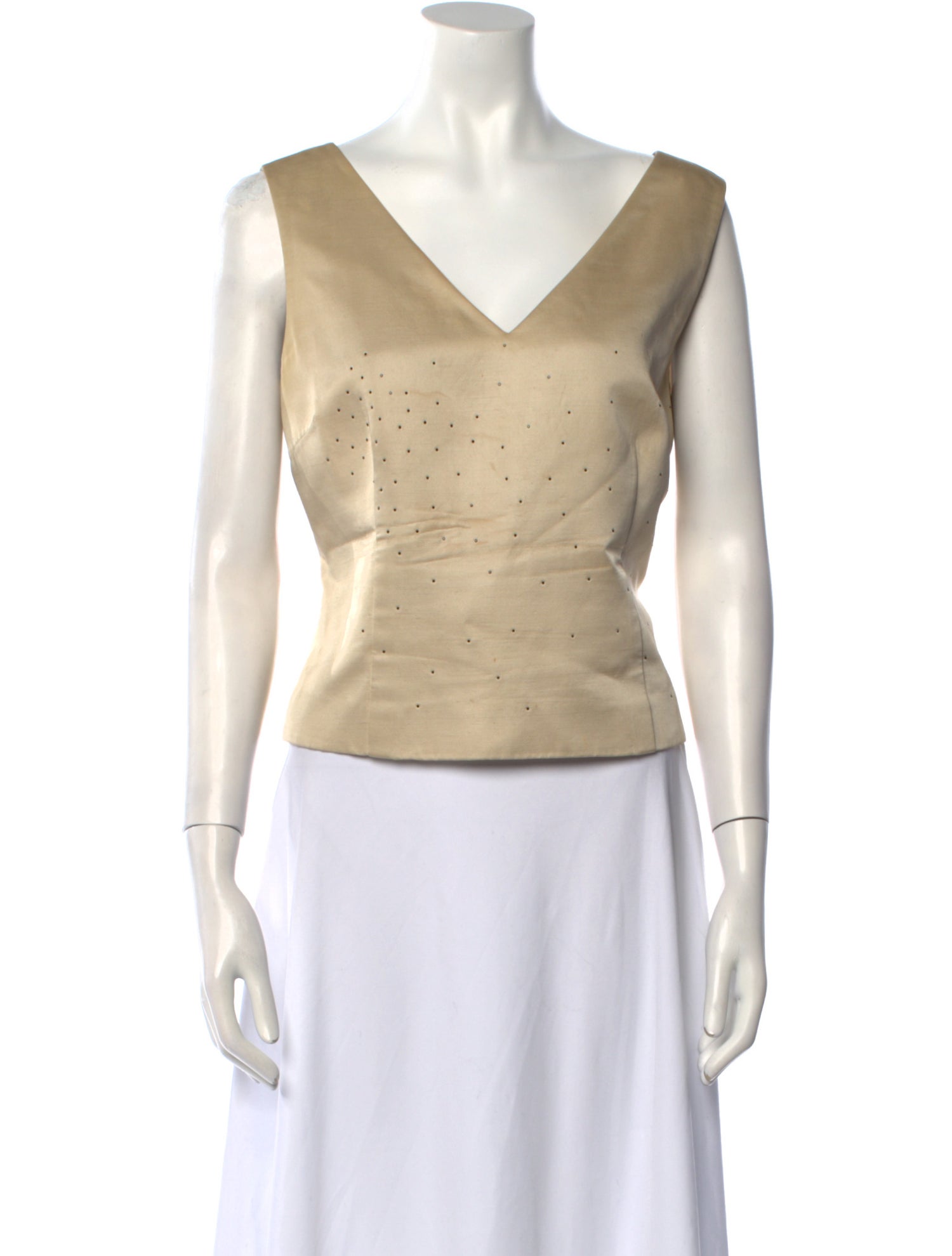 Salvatore Ferragamo V-Neck Sleeveless Crop Top