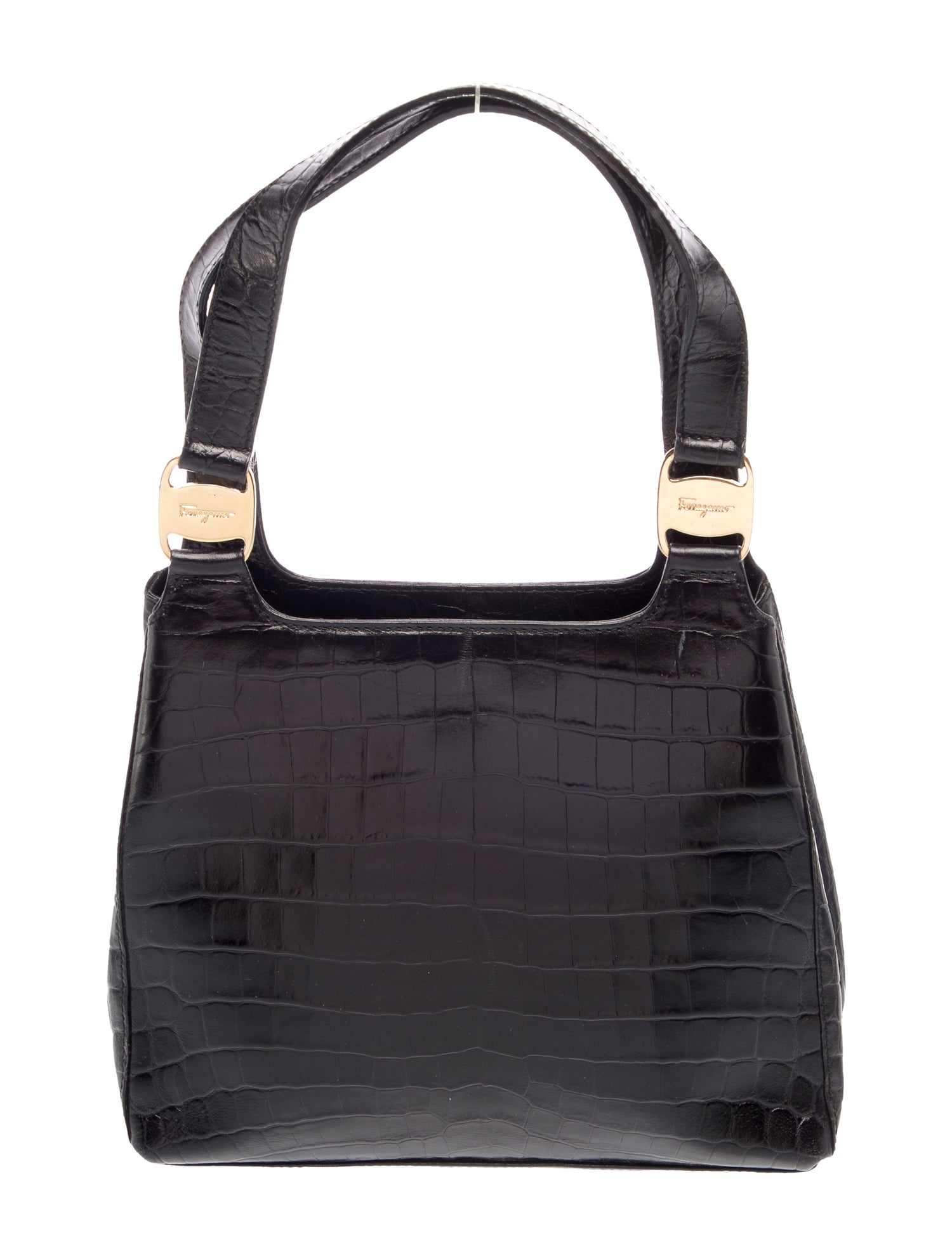 Salvatore Ferragamo Embossed Leather Shoulder Bag