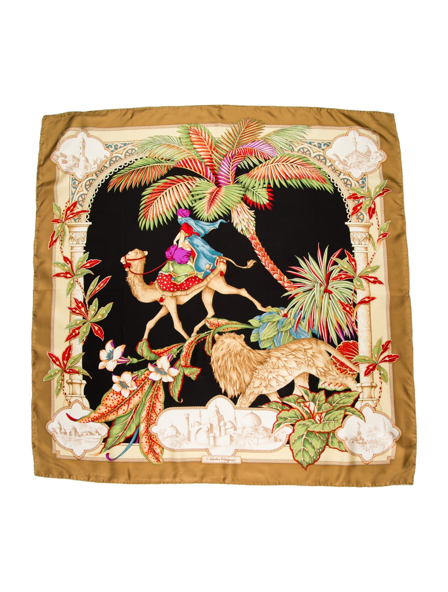 Salvatore Ferragamo Silk Floral Print Scarf