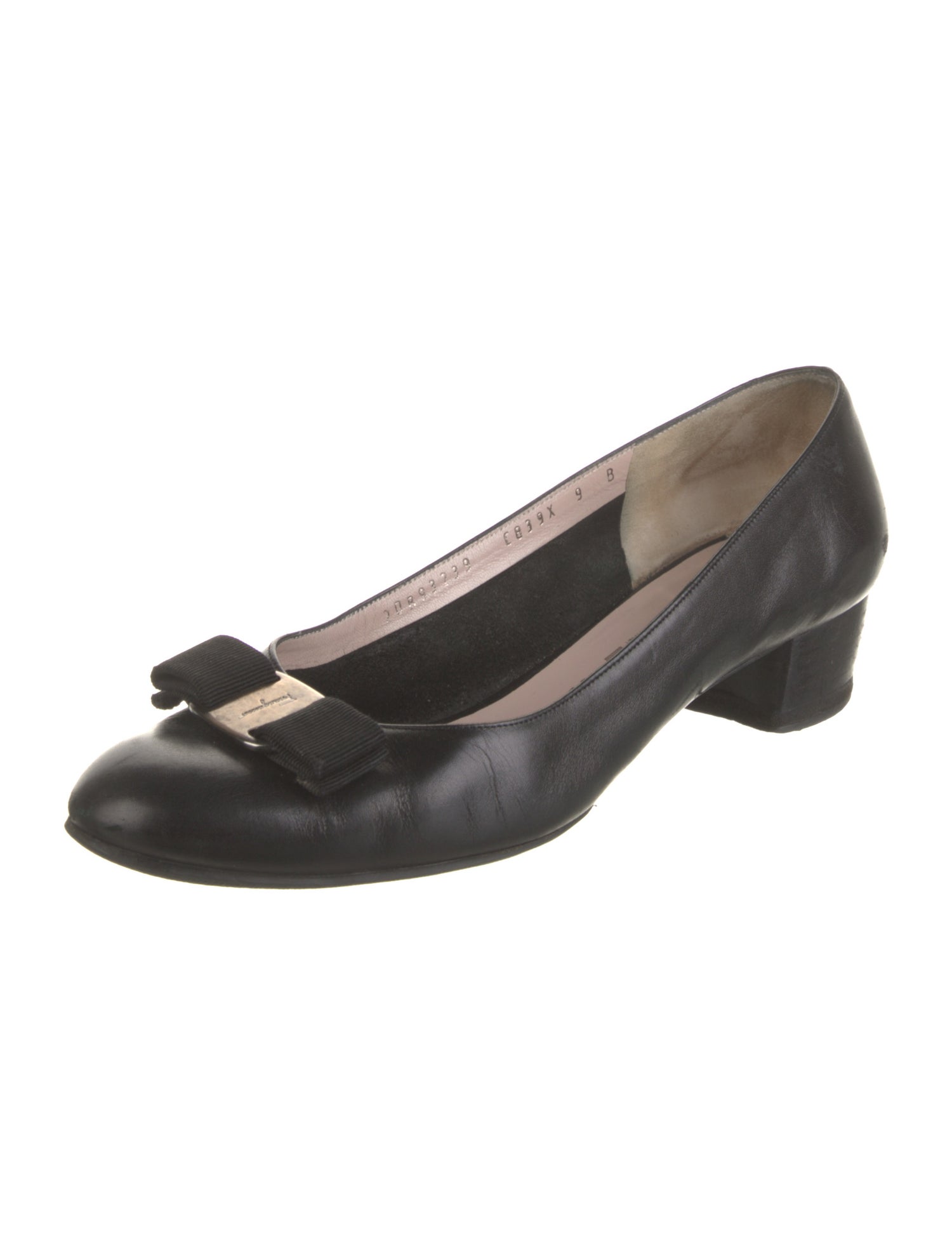 Salvatore Ferragamo Leather Bow Accents Pumps