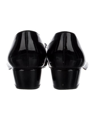 Salvatore Ferragamo Patent Leather Bow Accents Pumps