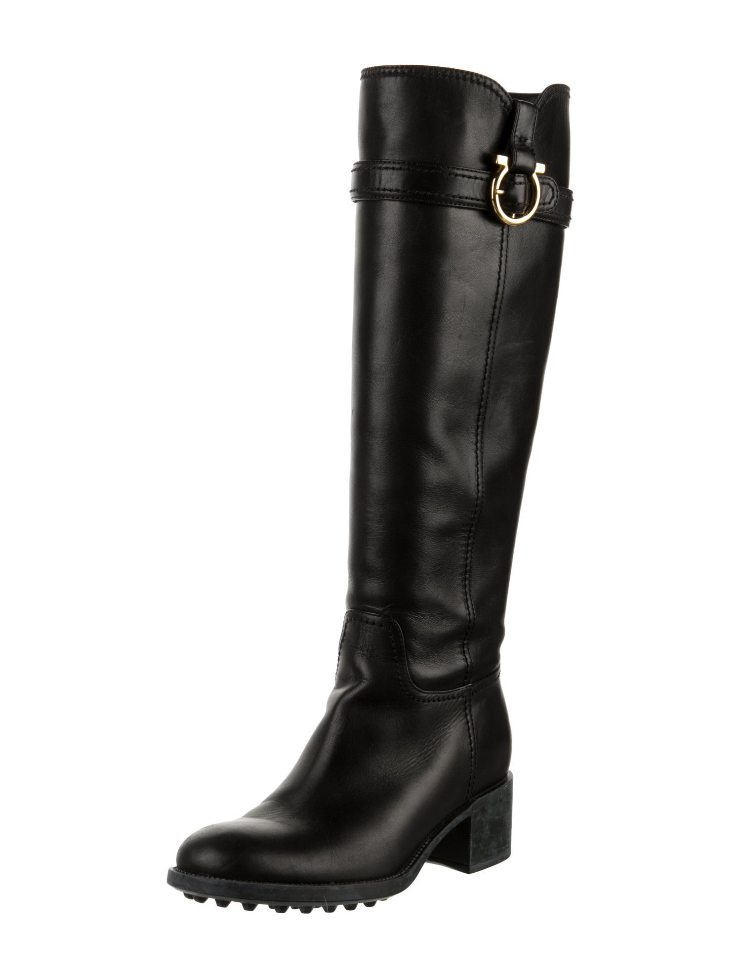 Salvatore Ferragamo Leather Riding Boots