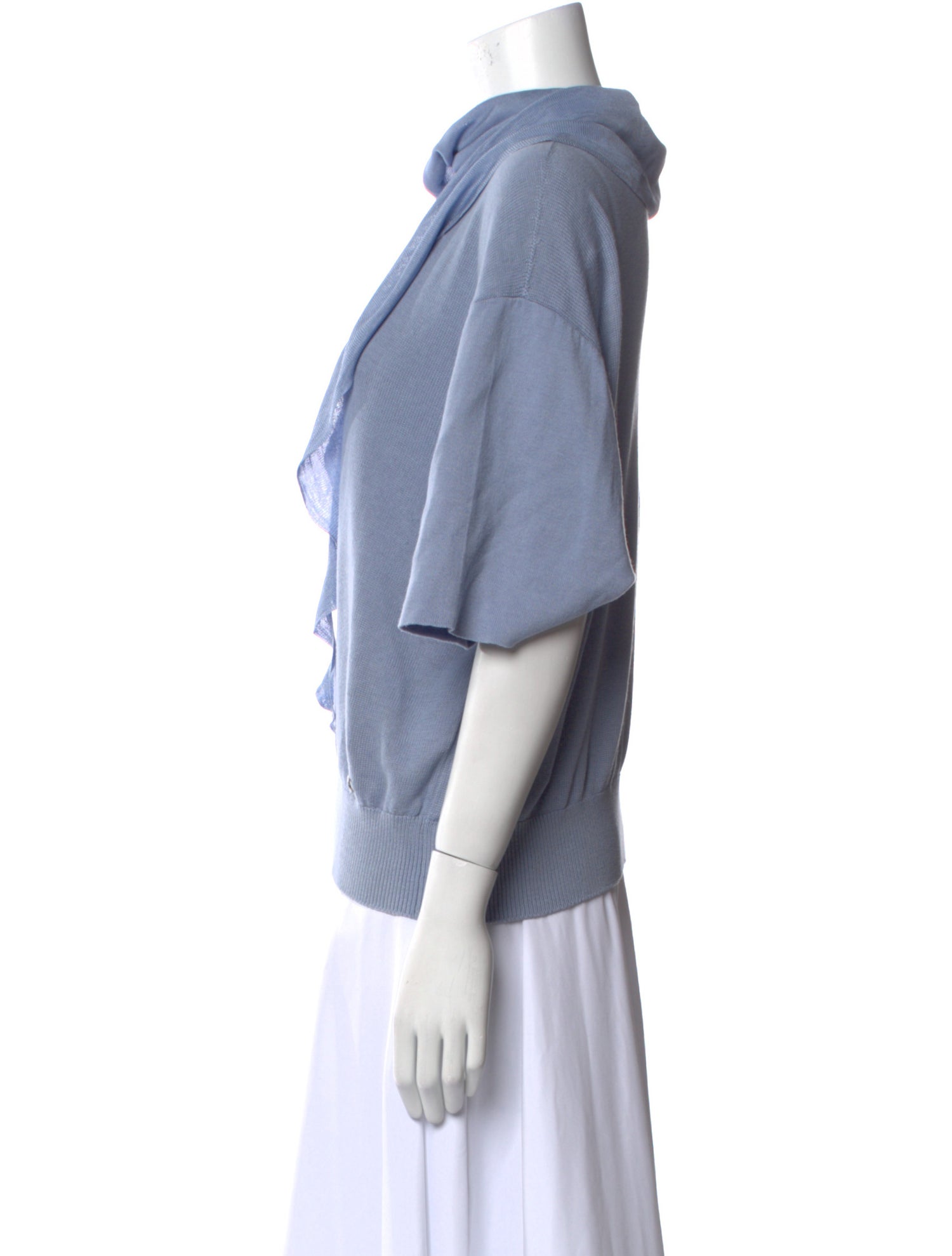 Salvatore Ferragamo Cowl Neck Three-Quarter Sleeve Blouse