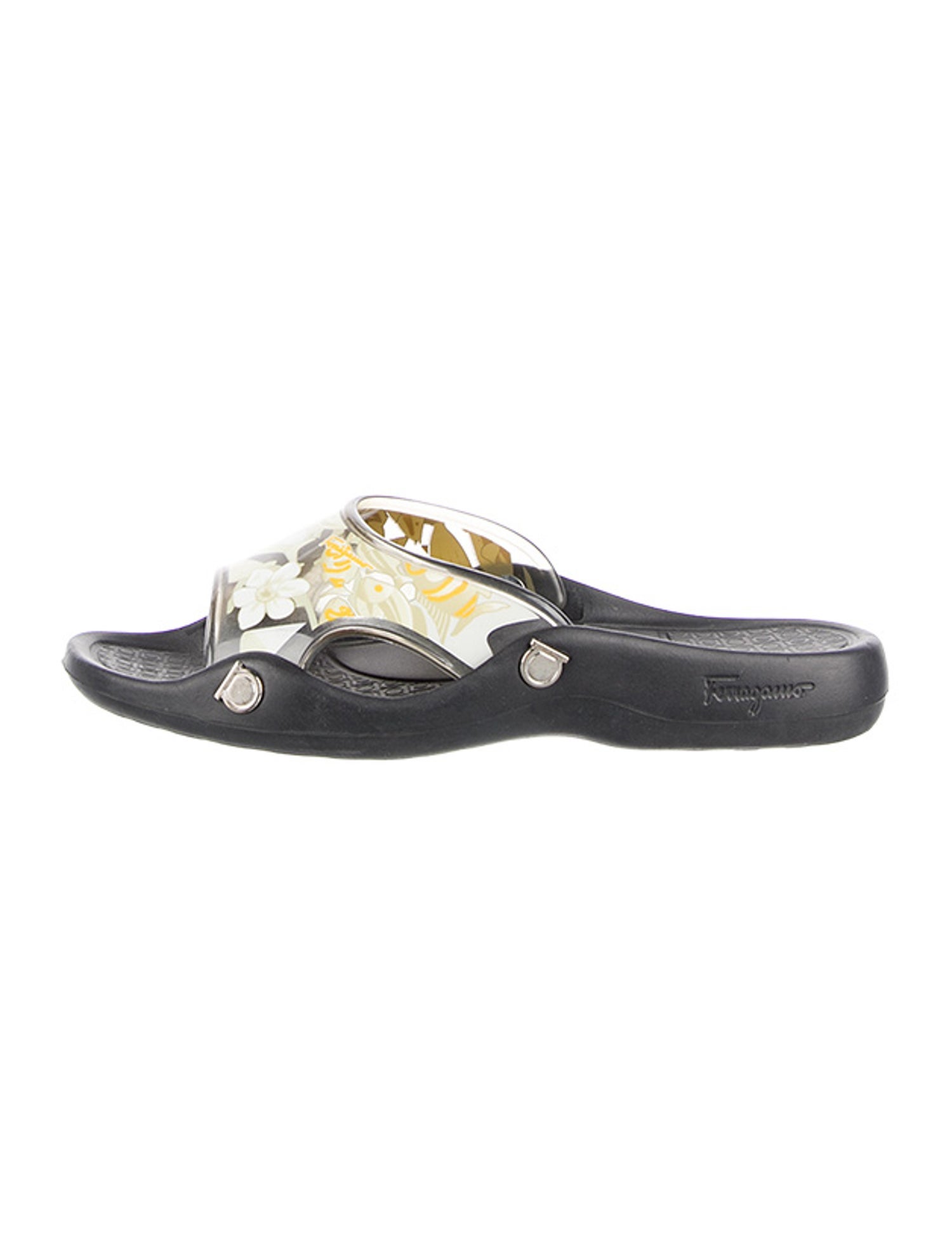 Salvatore Ferragamo Rubber Floral Print Slides