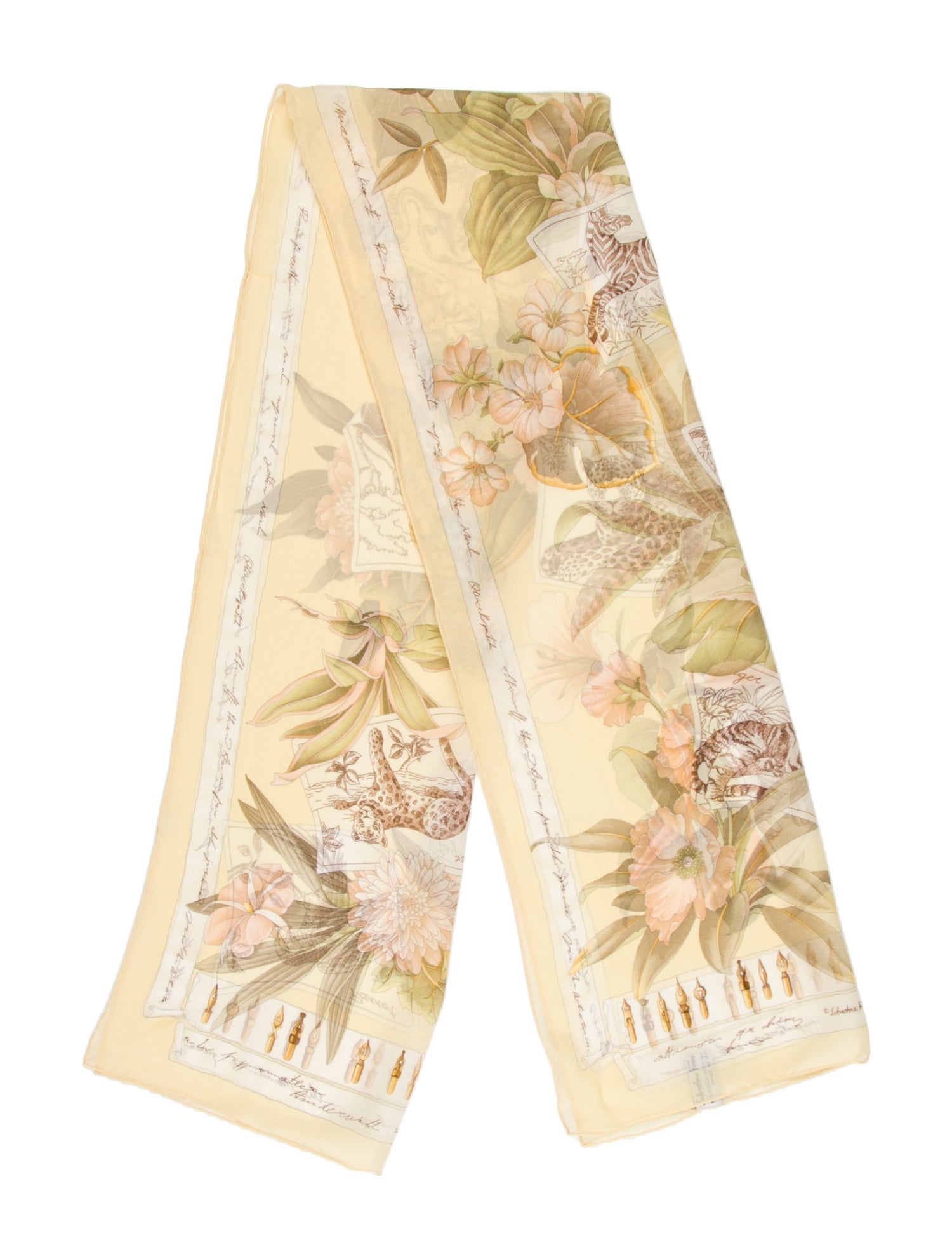 Salvatore Ferragamo Silk Floral Print Scarf