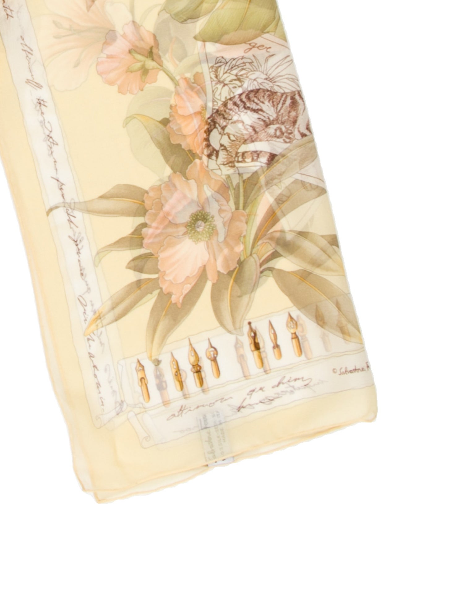 Salvatore Ferragamo Silk Floral Print Scarf
