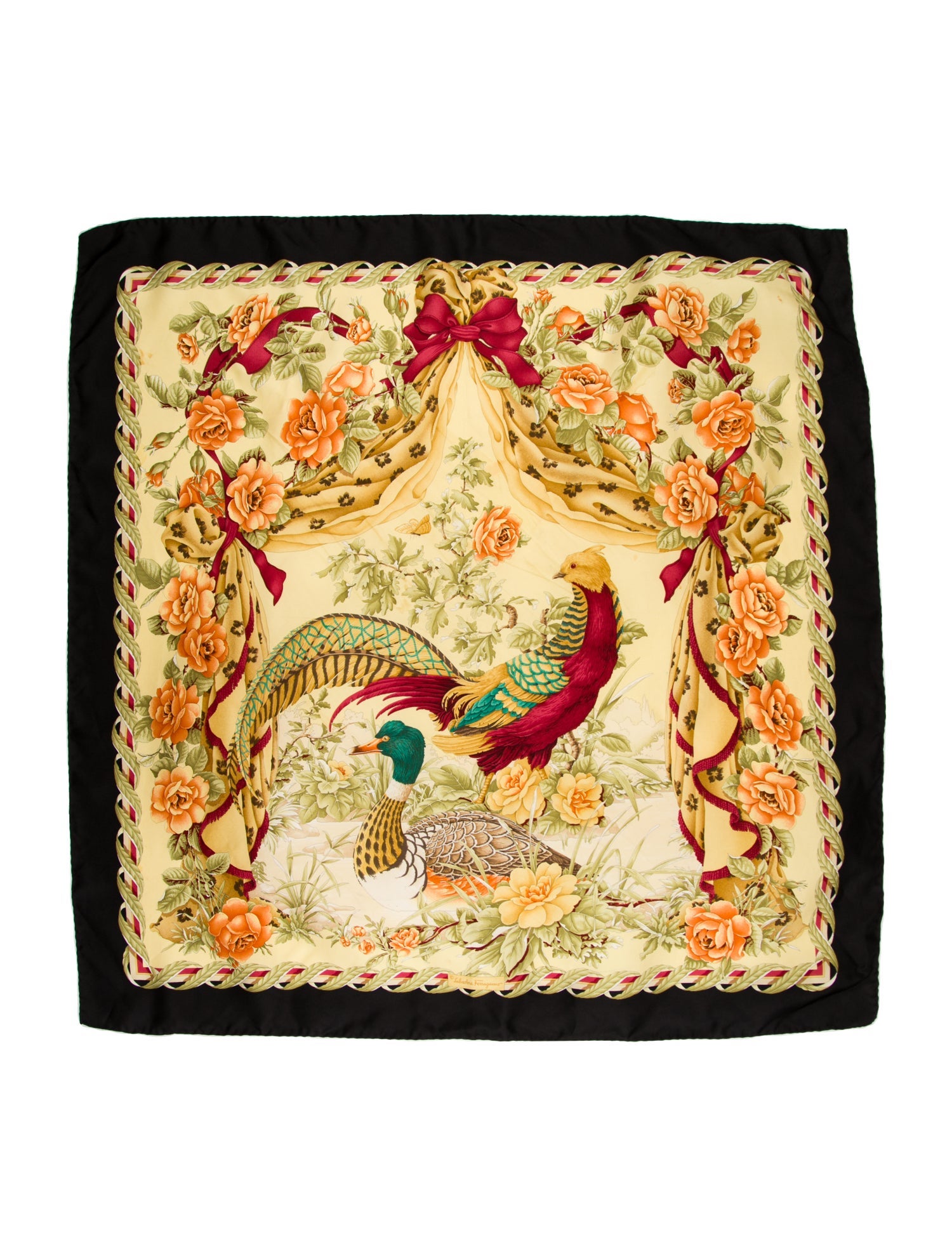 Salvatore Ferragamo Silk Floral Print Scarf