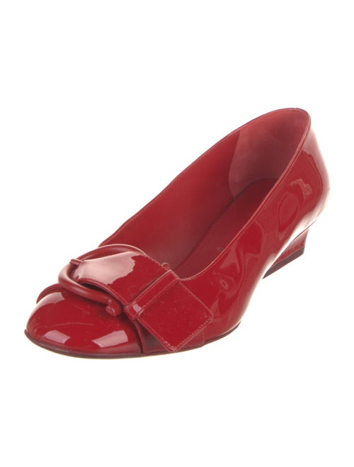Salvatore Ferragamo Patent Leather Bow Accents Pumps