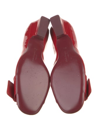 Salvatore Ferragamo Patent Leather Bow Accents Pumps