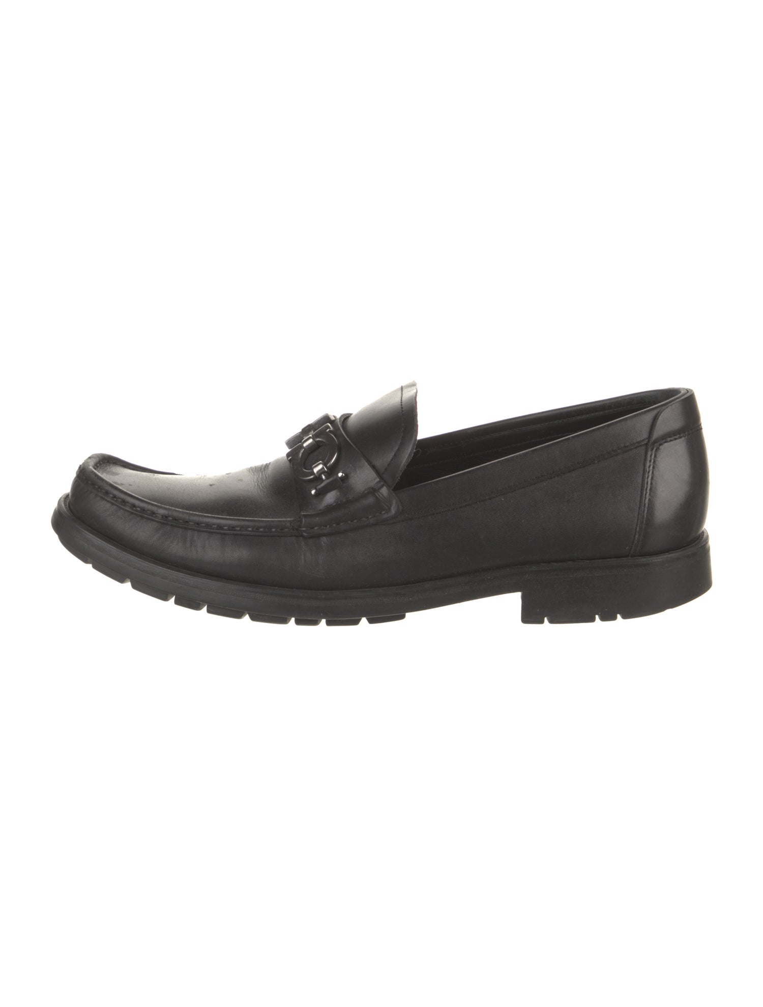 Salvatore Ferragamo Gancini Logo Leather Dress Loafers