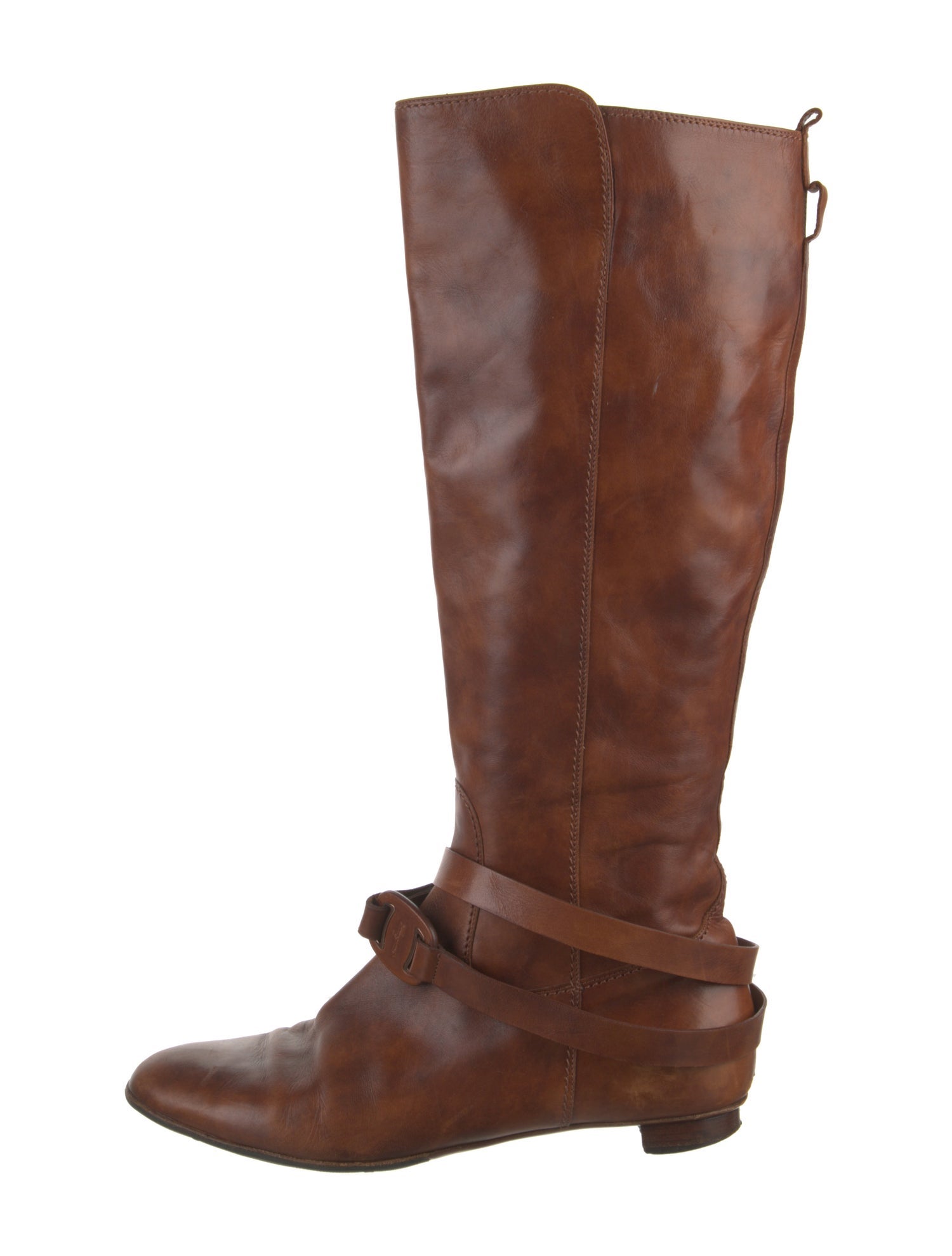 Salvatore Ferragamo Leather Riding Boots