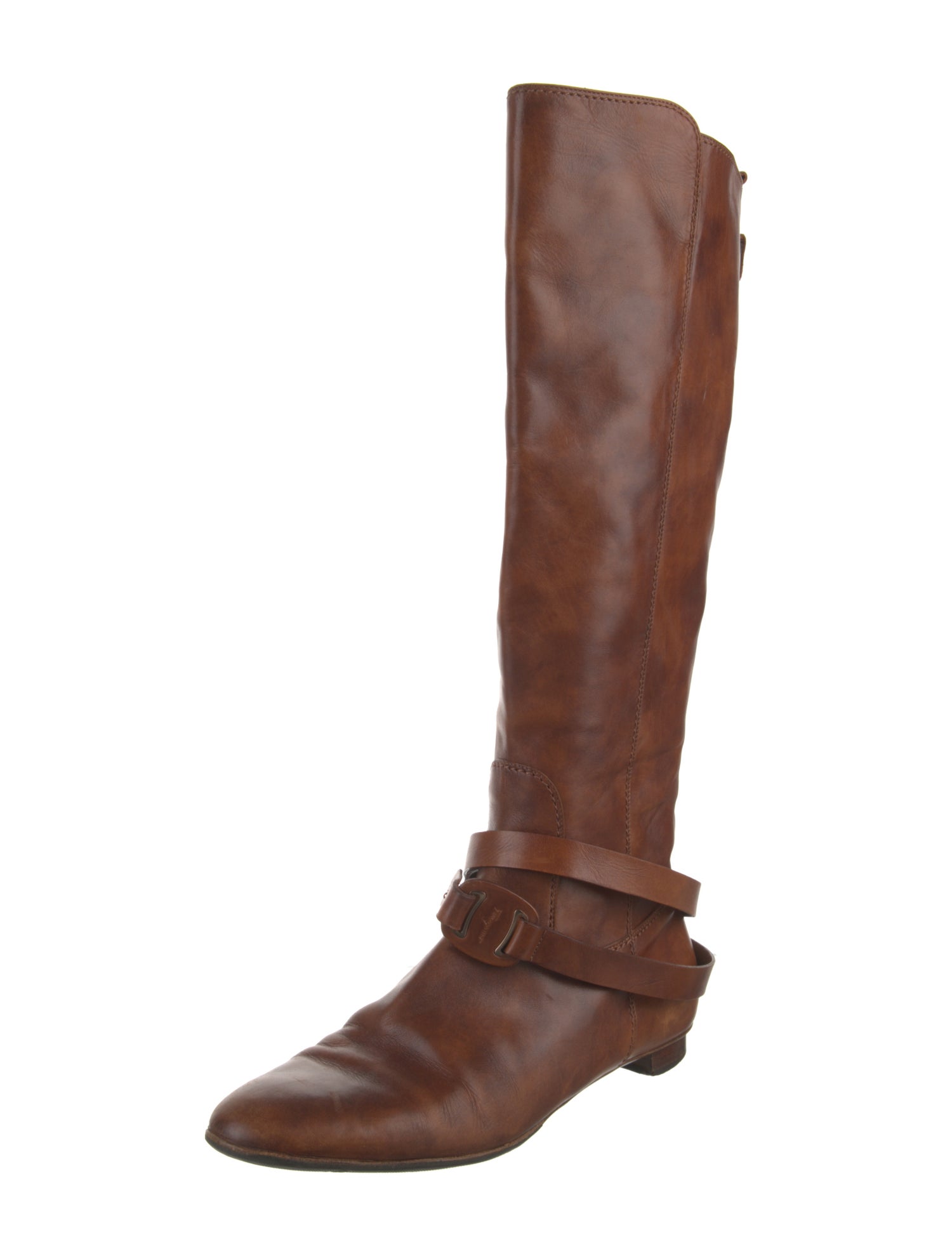 Salvatore Ferragamo Leather Riding Boots