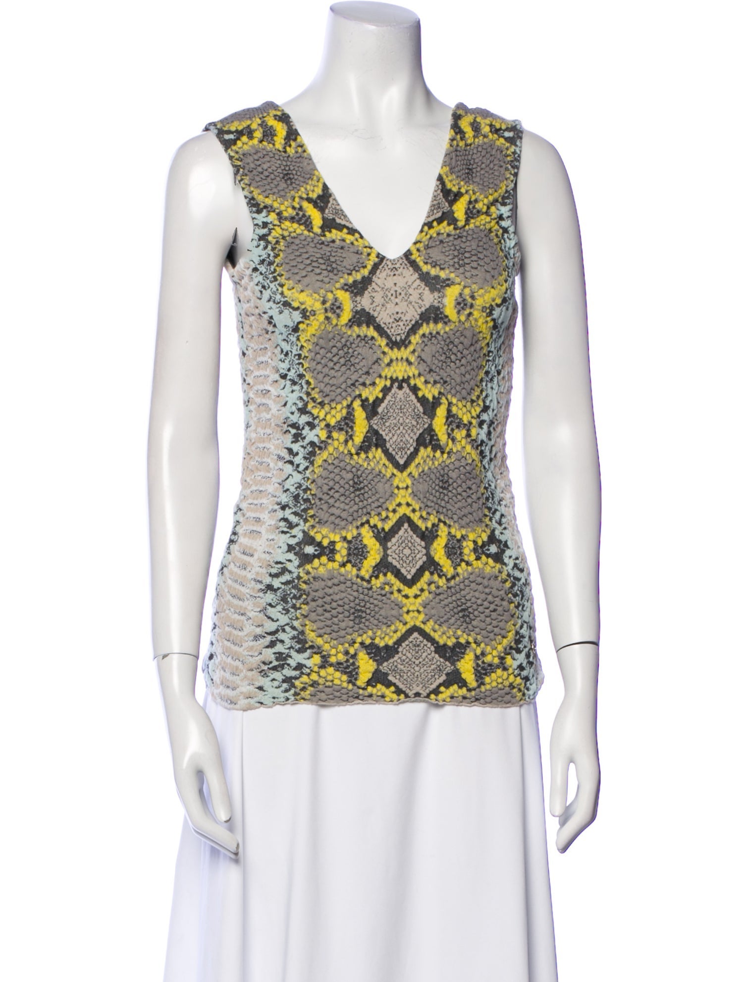 Salvatore Ferragamo Printed V-Neck Top