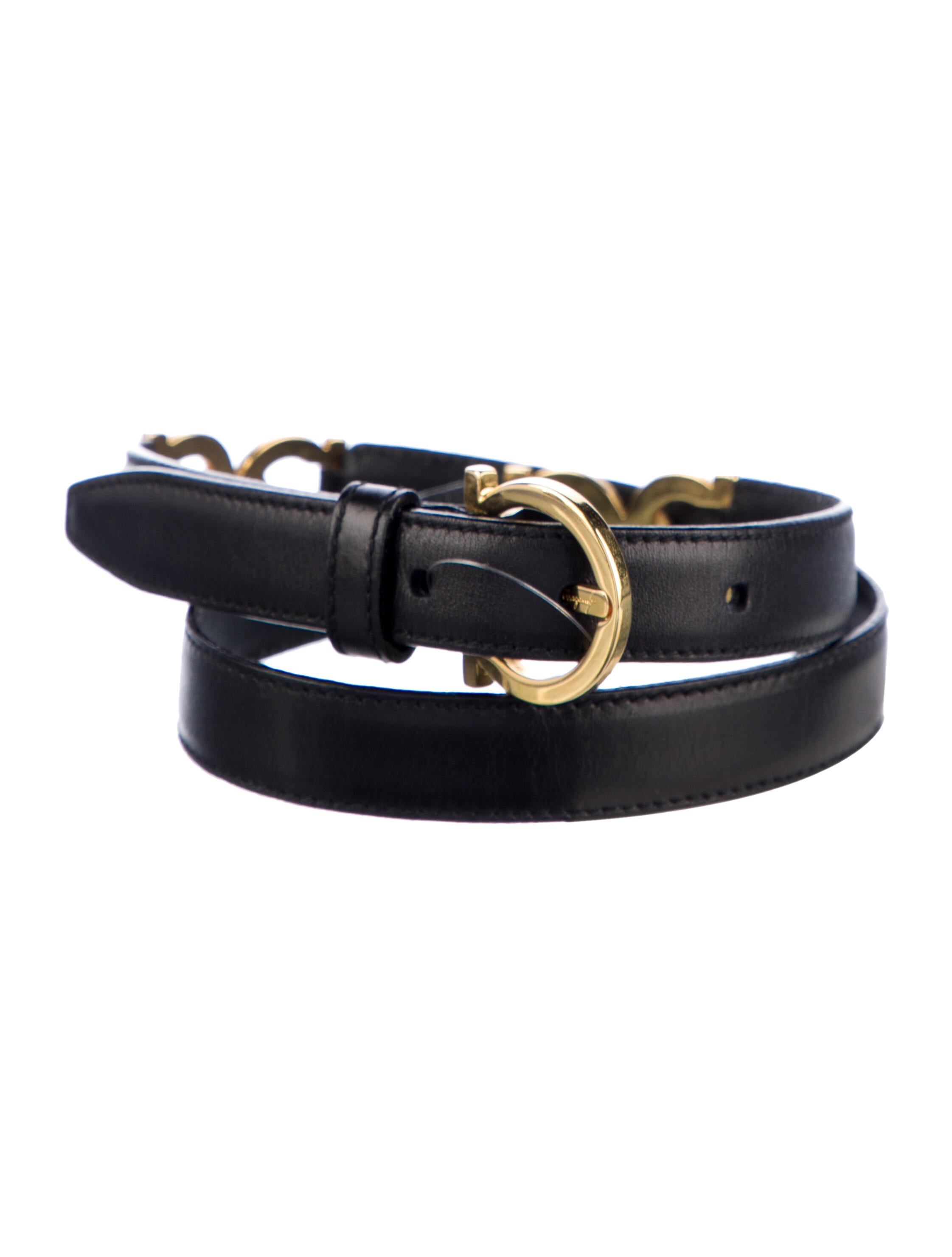Salvatore Ferragamo Gancio Logo Skinny Belt