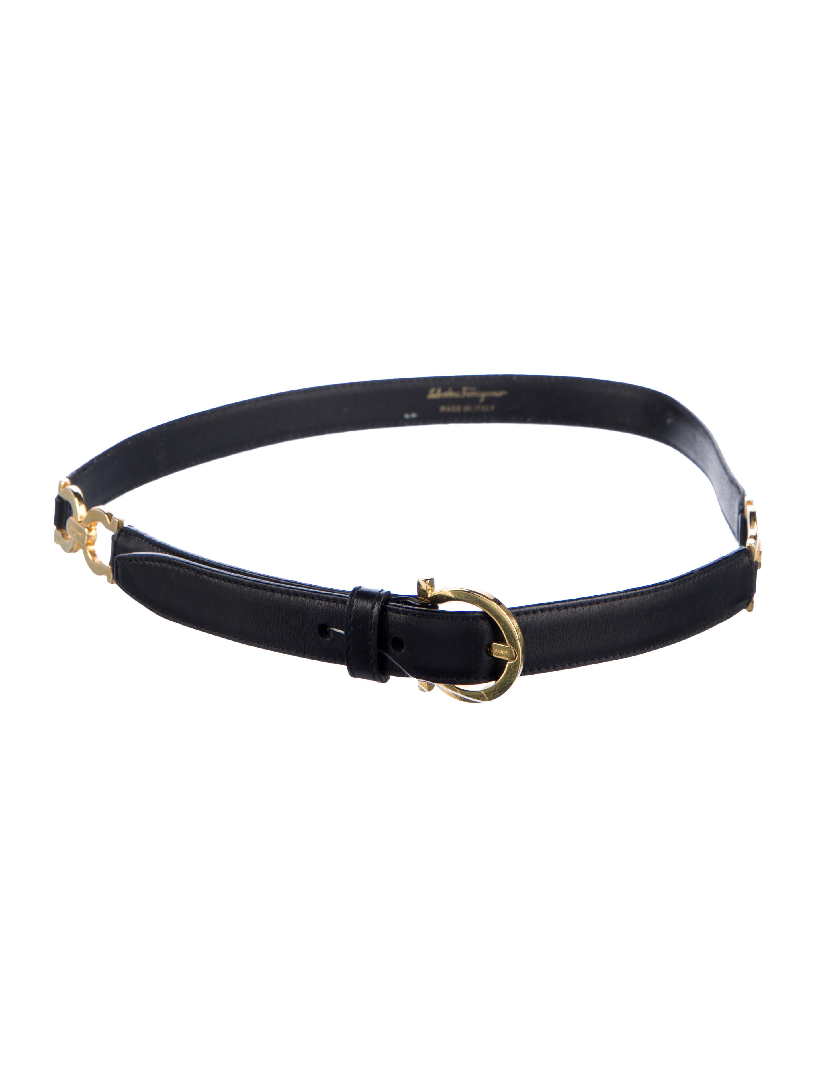 Salvatore Ferragamo Gancio Logo Skinny Belt
