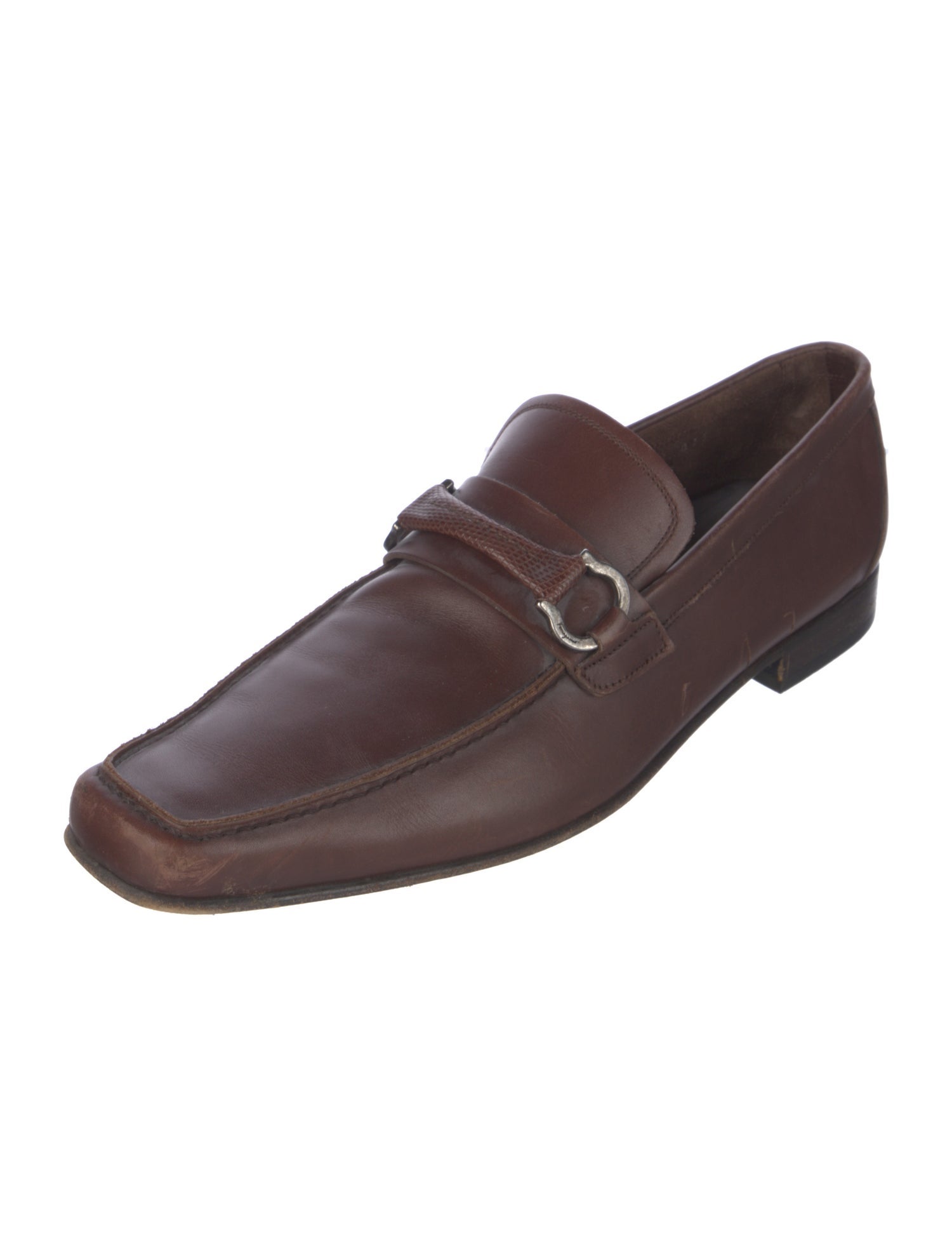 Salvatore Ferragamo Horsebit Accent Leather Dress Loafers
