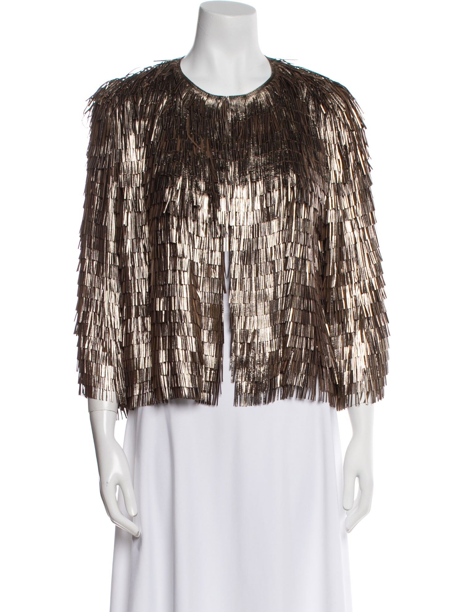 Salvatore Ferragamo Leather Printed Evening Jacket