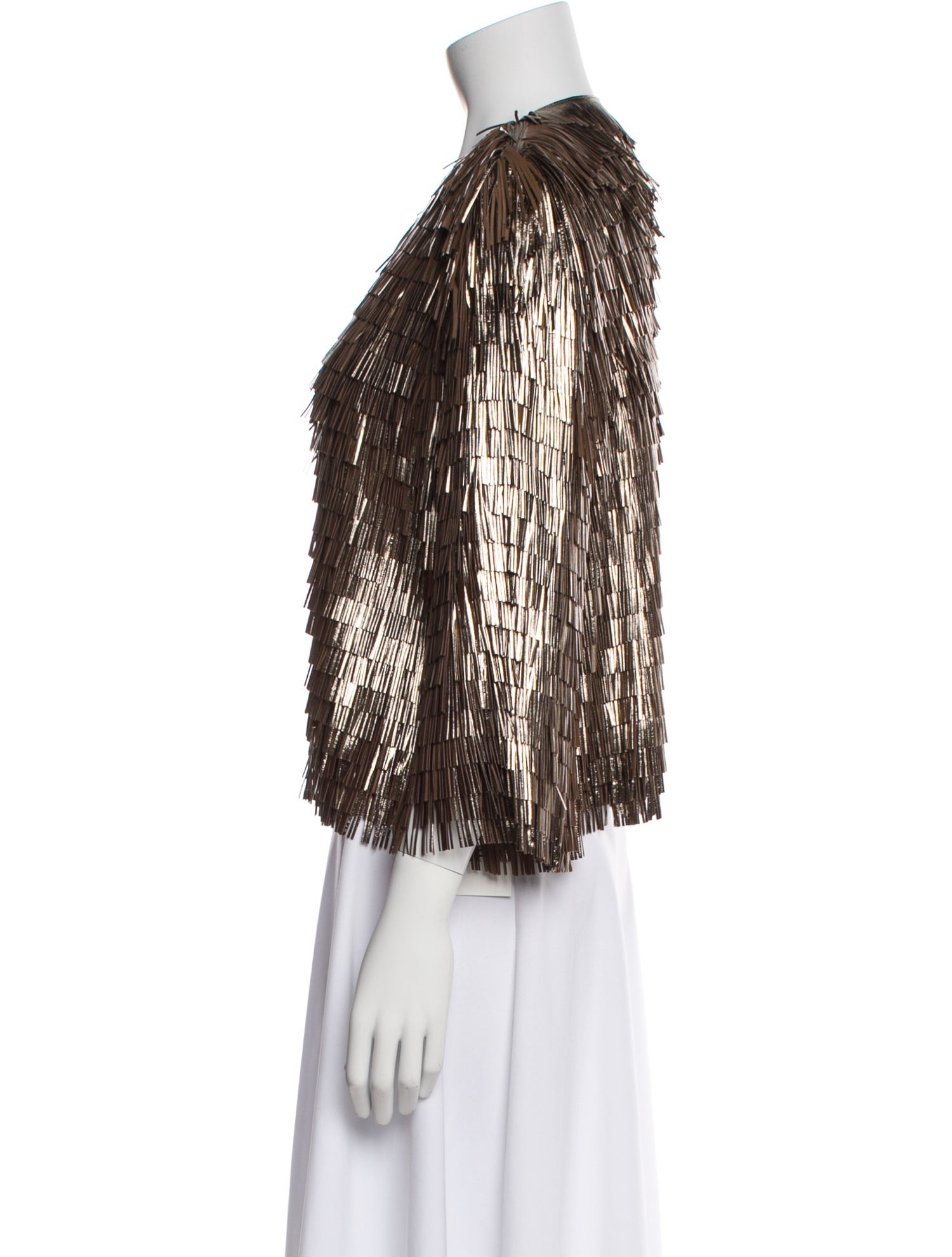 Salvatore Ferragamo Leather Printed Evening Jacket