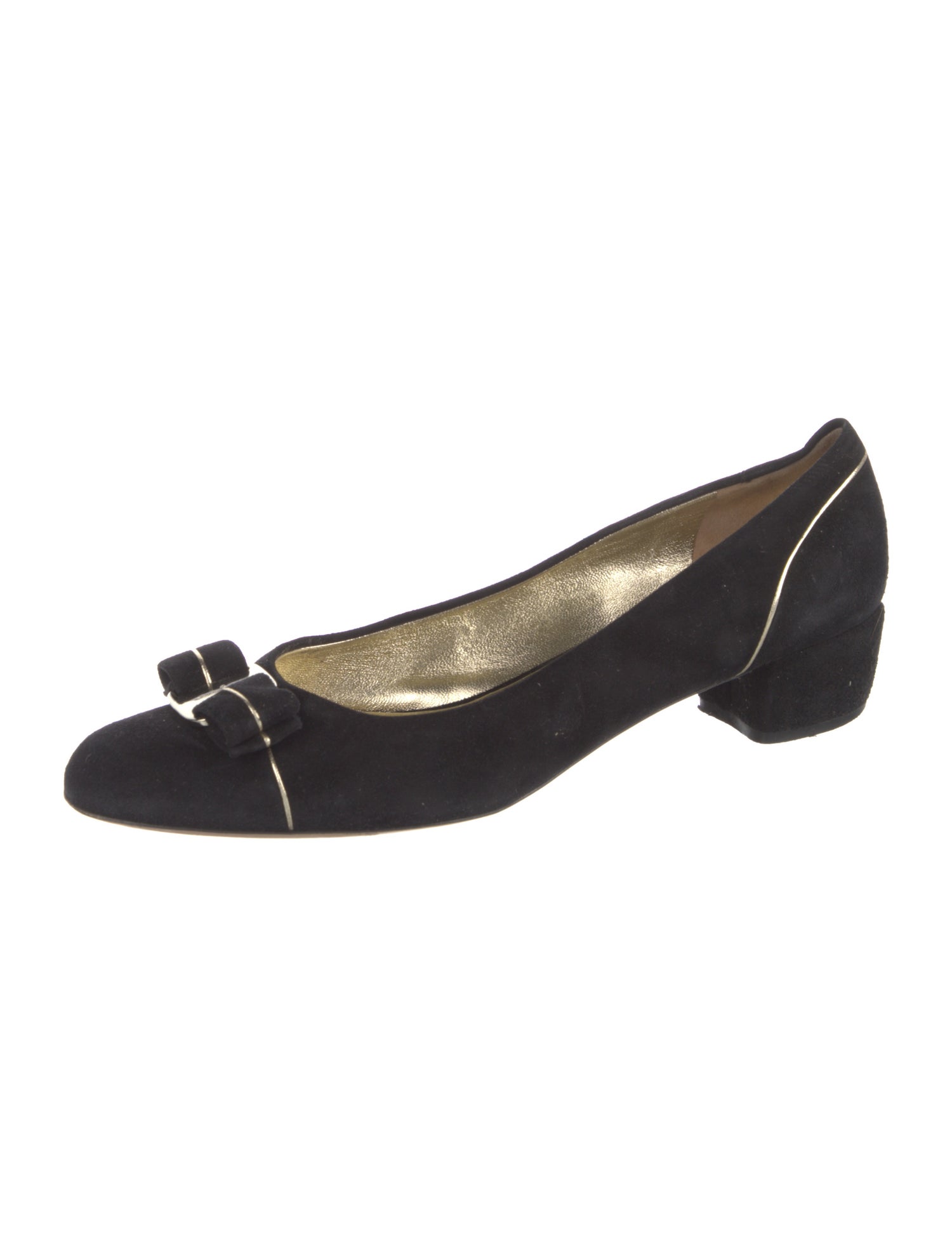 Salvatore Ferragamo Vara Bow Accent Suede Pumps