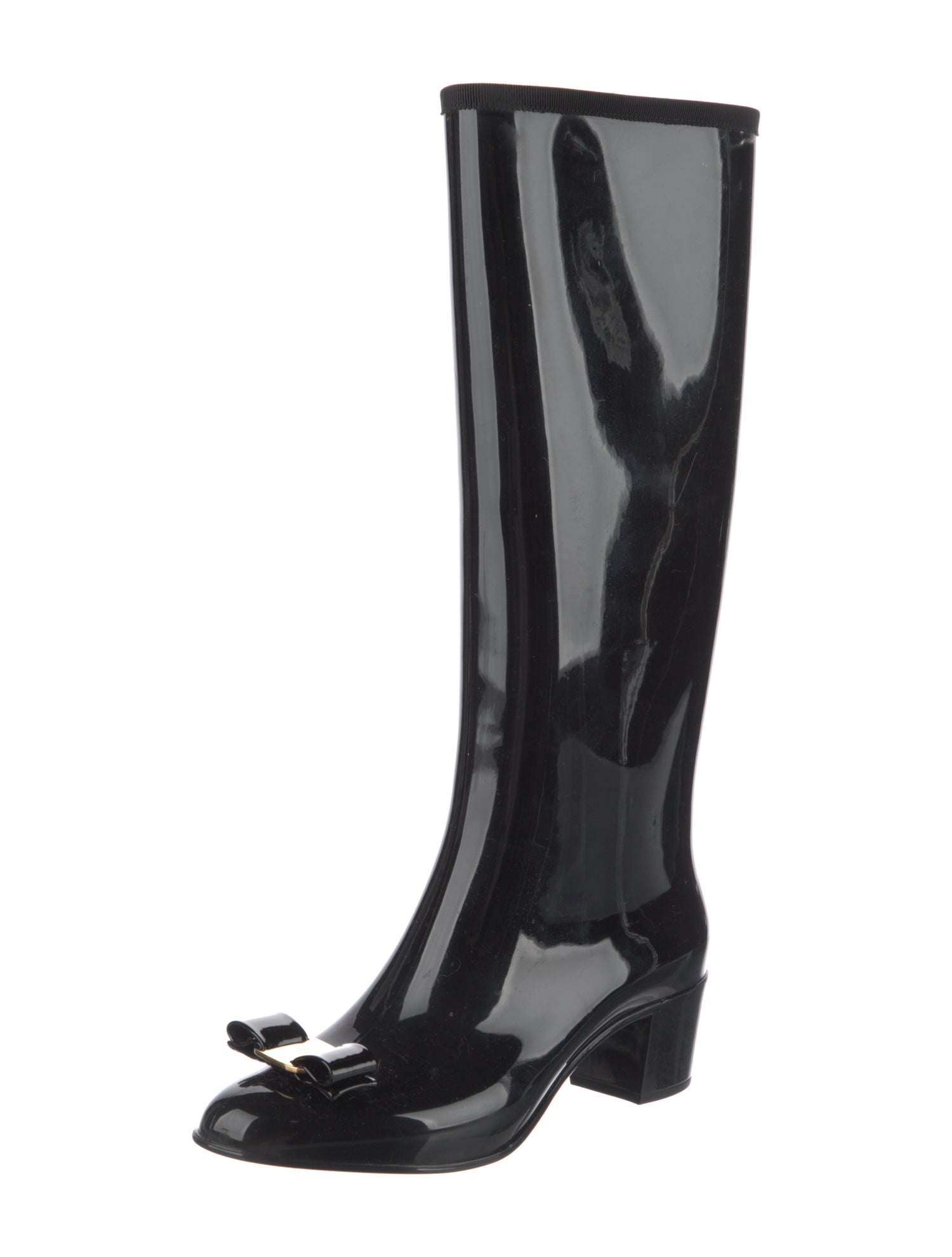 Salvatore Ferragamo Vara Bow Accent Rubber Rain Boots