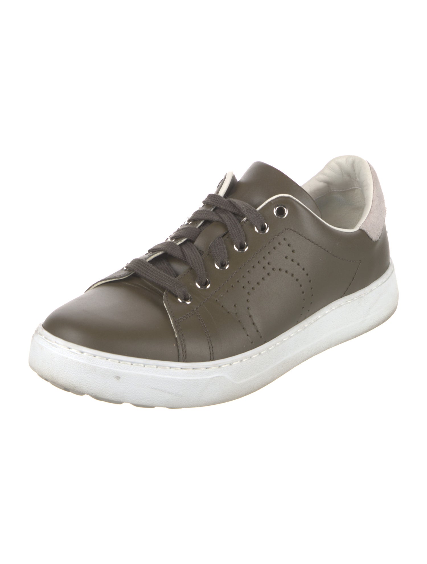 Salvatore Ferragamo Gancio Logo Leather Sneakers