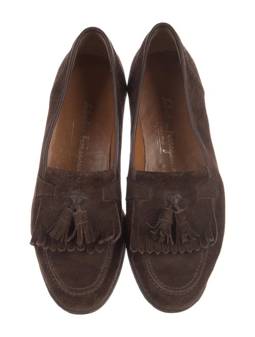 Salvatore Ferragamo Gancini Logo Suede Dress Loafers
