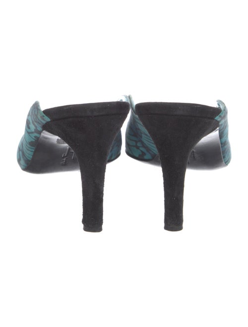 Salvatore Ferragamo Suede Printed Mules