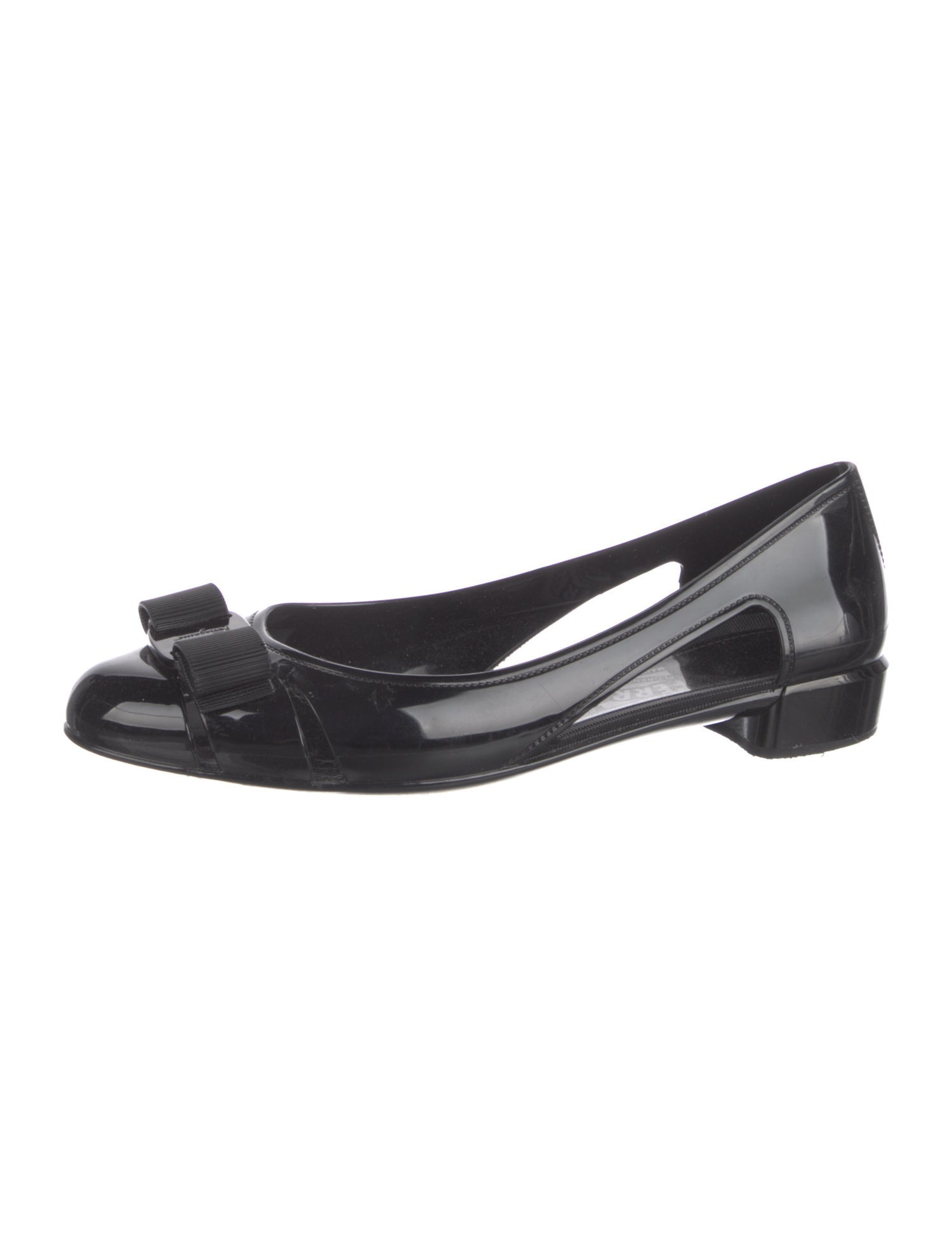 Salvatore Ferragamo Vara Bow Accent PVC Flats