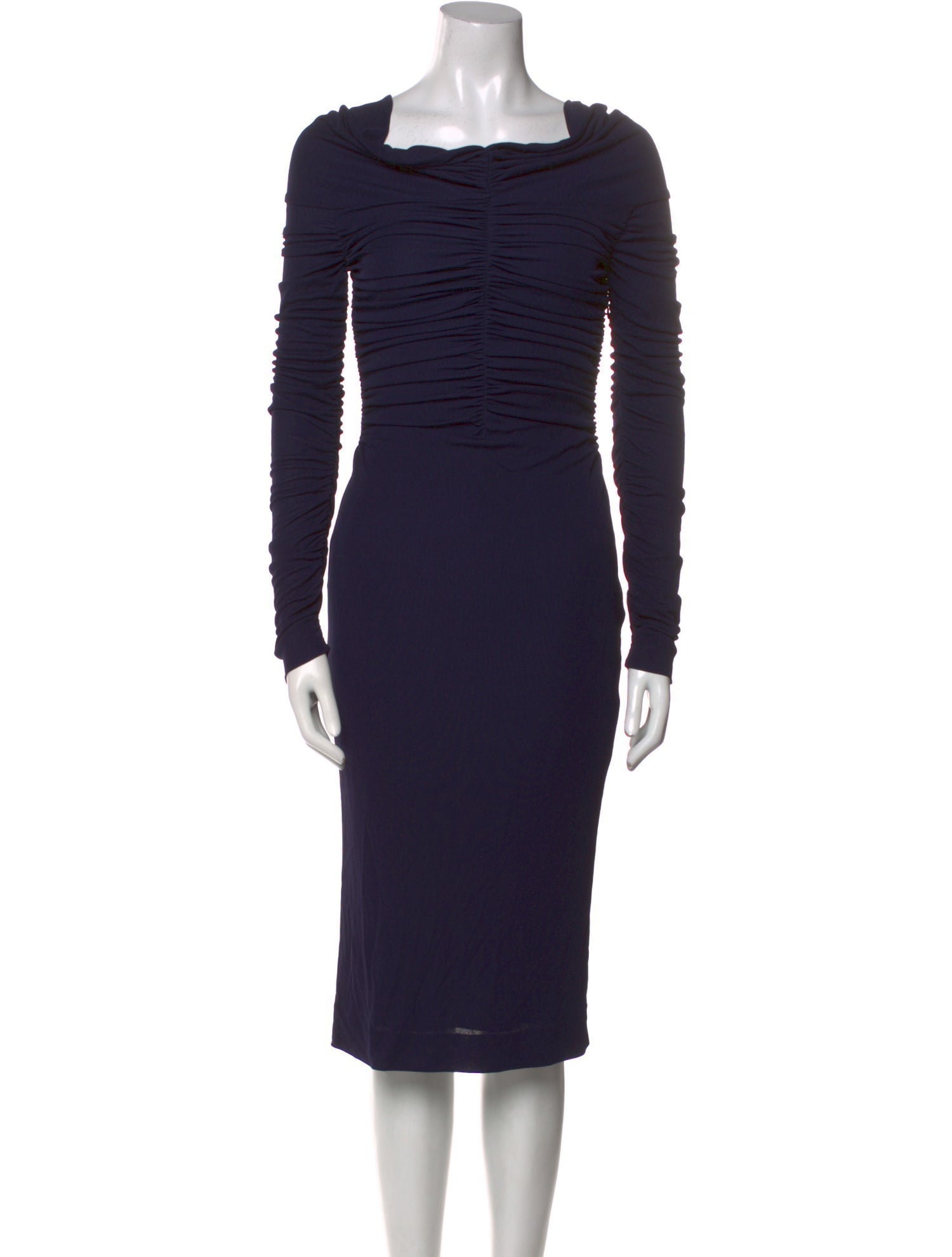 Salvatore Ferragamo Cowl Neck Midi Length Dress