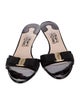 Salvatore Ferragamo Vara Bow Accent Patent Leather Slides