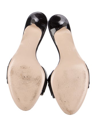 Salvatore Ferragamo Vara Bow Accent Patent Leather Slides