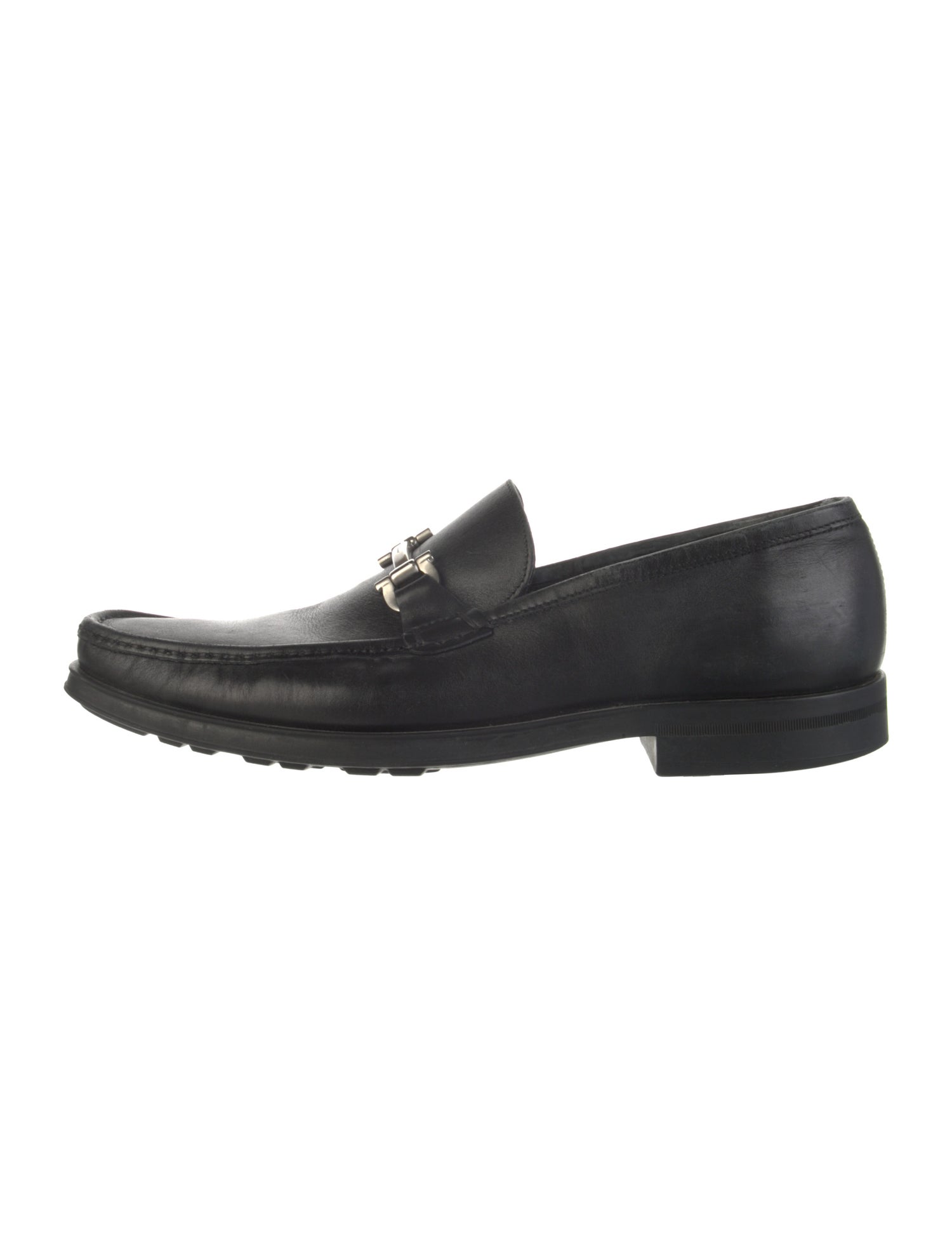 Salvatore Ferragamo Gancini Logo Leather Loafers