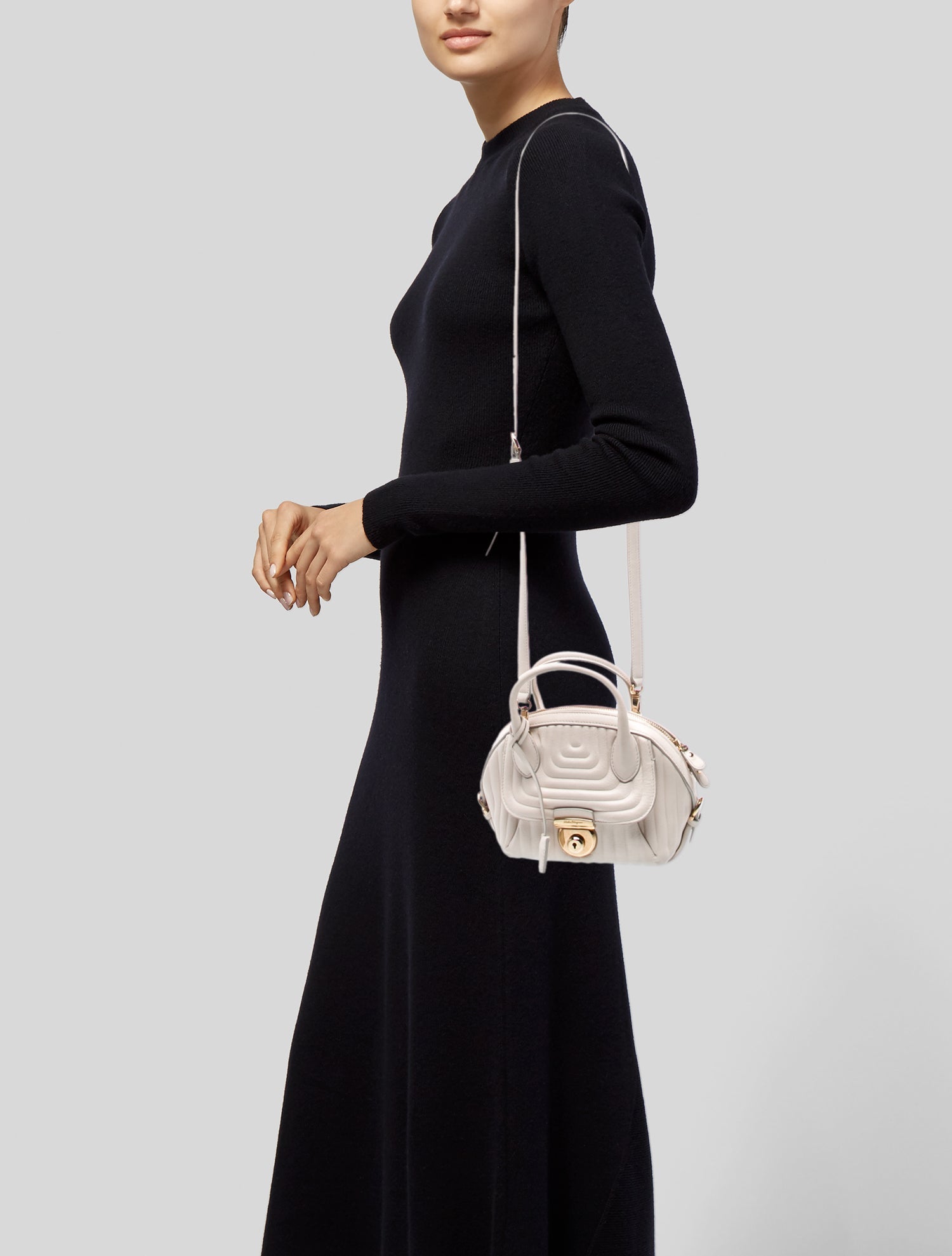 Salvatore Ferragamo Leather Top Handle Bag Vintage