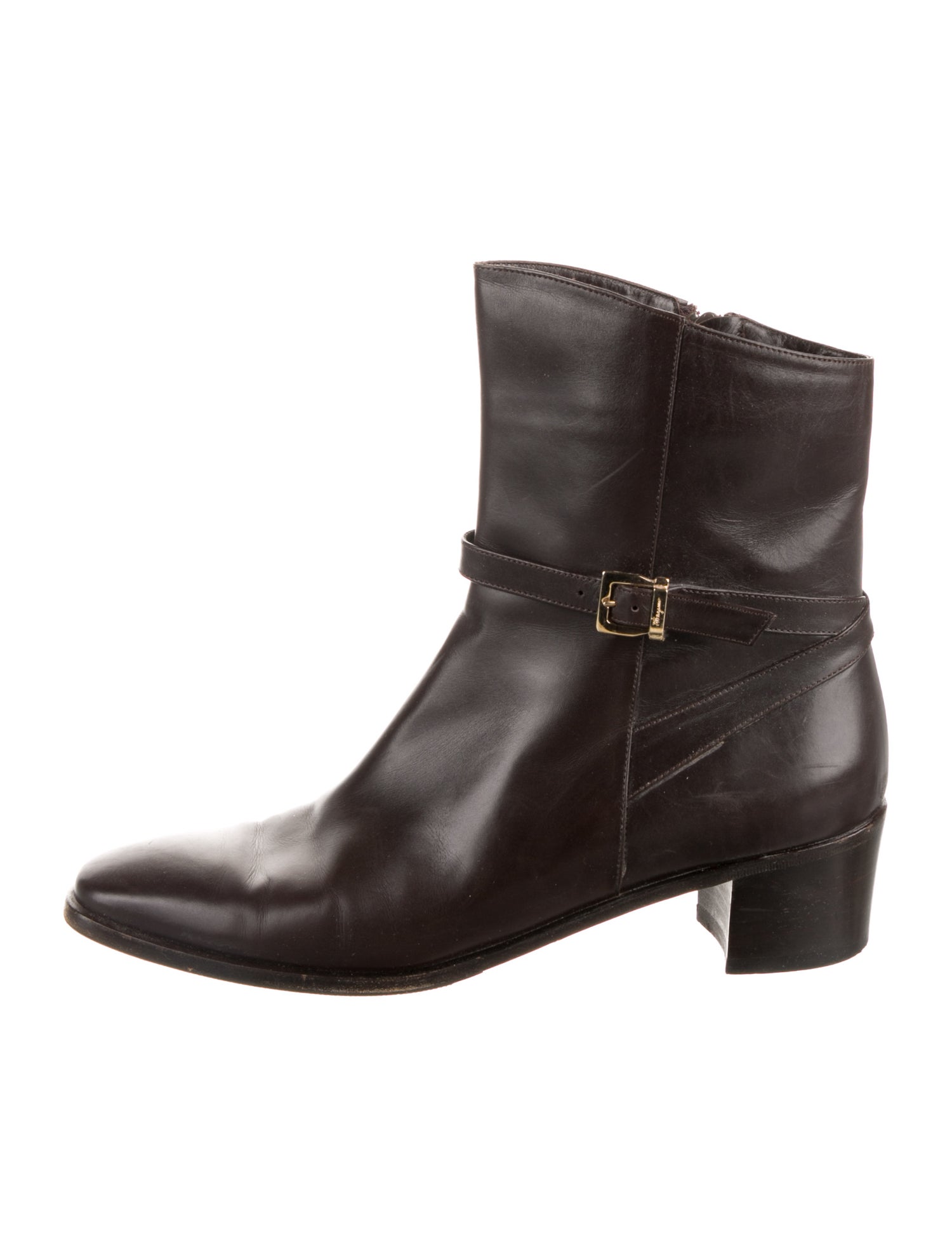 Salvatore Ferragamo Leather Moto Boots