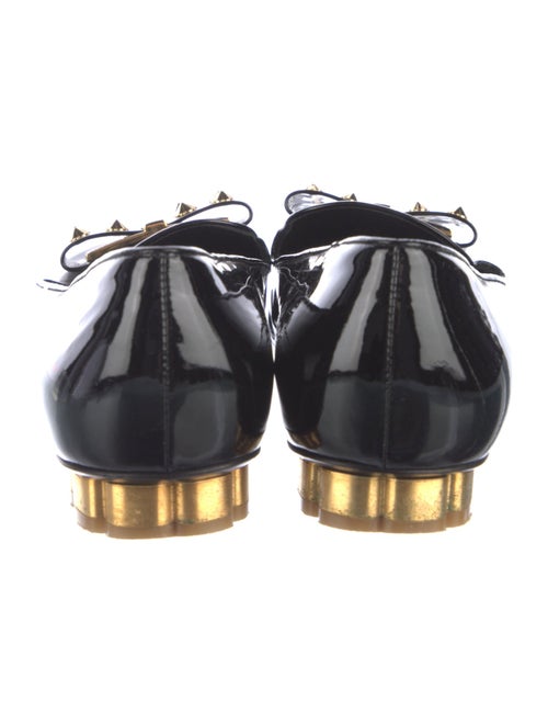 Salvatore Ferragamo Patent Leather Bow Accents Loafers