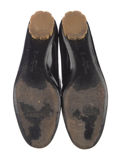 Salvatore Ferragamo Patent Leather Bow Accents Loafers