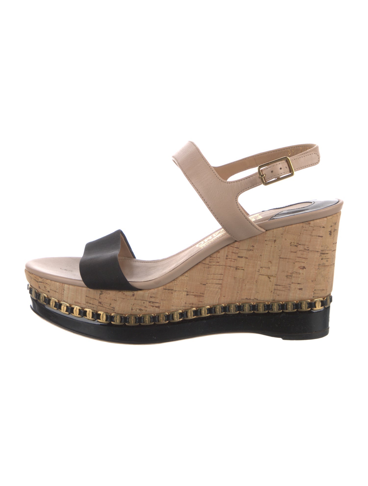 Salvatore Ferragamo Leather Colorblock Pattern Slingback Sandals