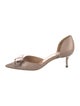Salvatore Ferragamo Leather Bow Accents D'Orsay Pumps