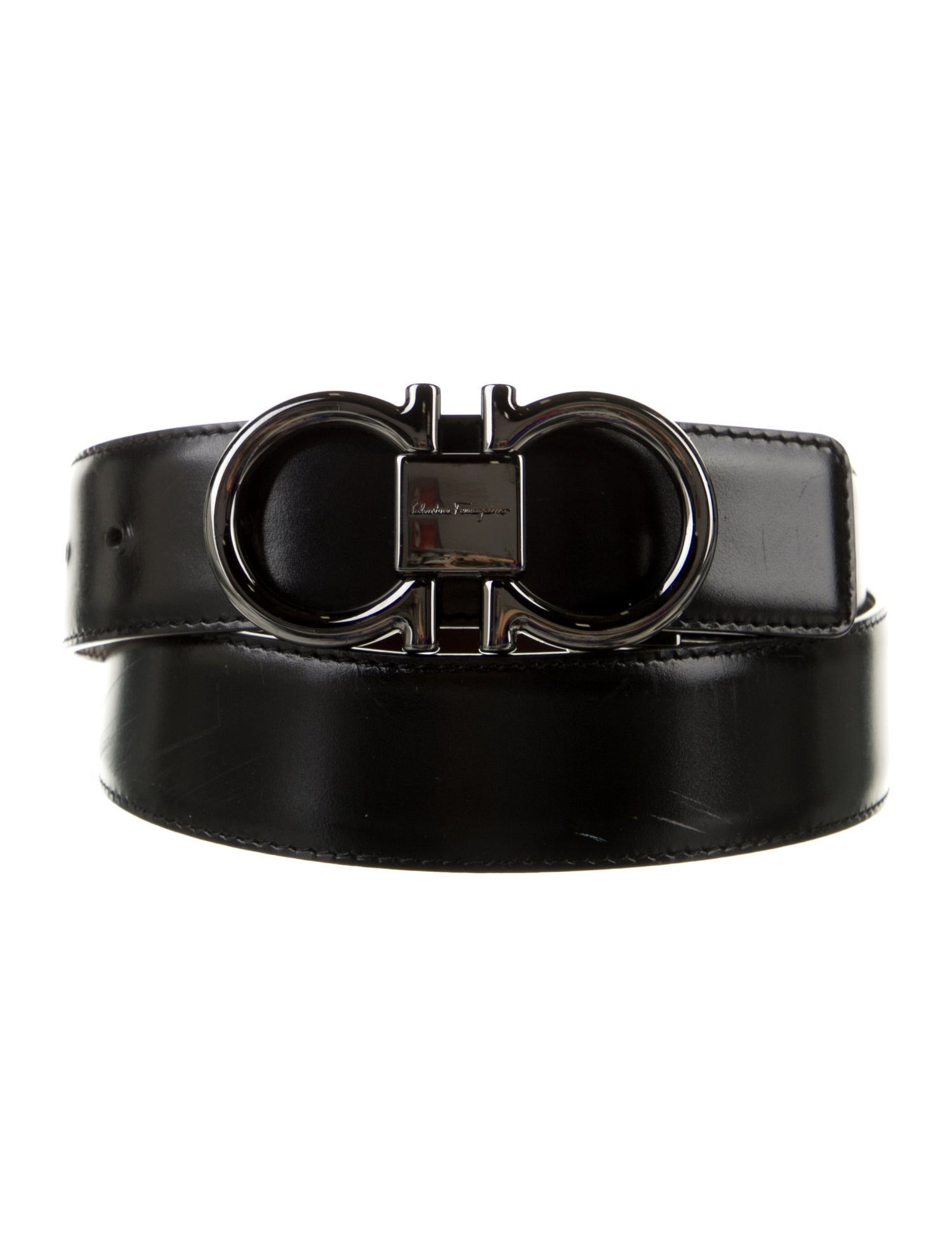 Salvatore Ferragamo Wide Leather Belt Kit