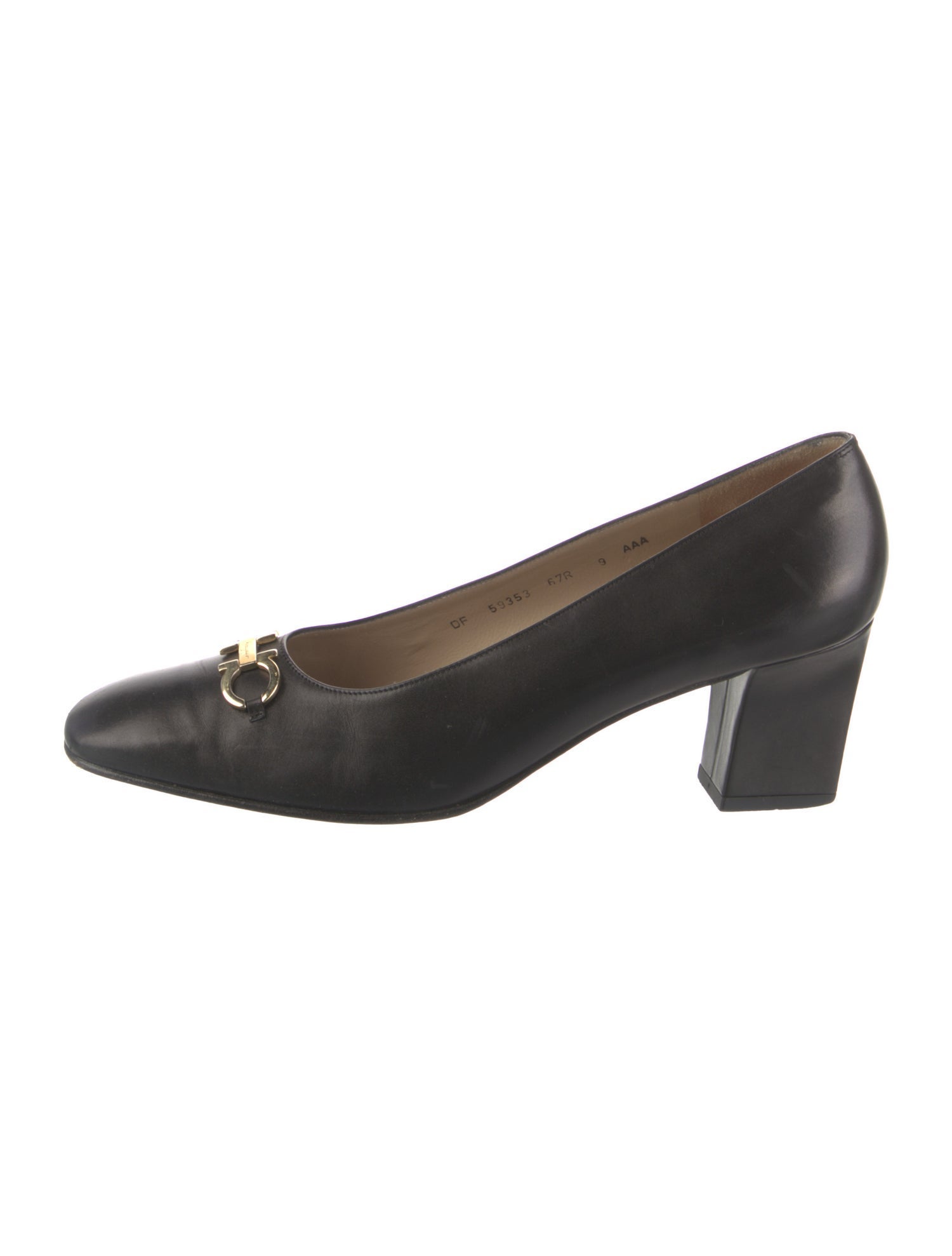 Salvatore Ferragamo Gancini Logo Leather Pumps