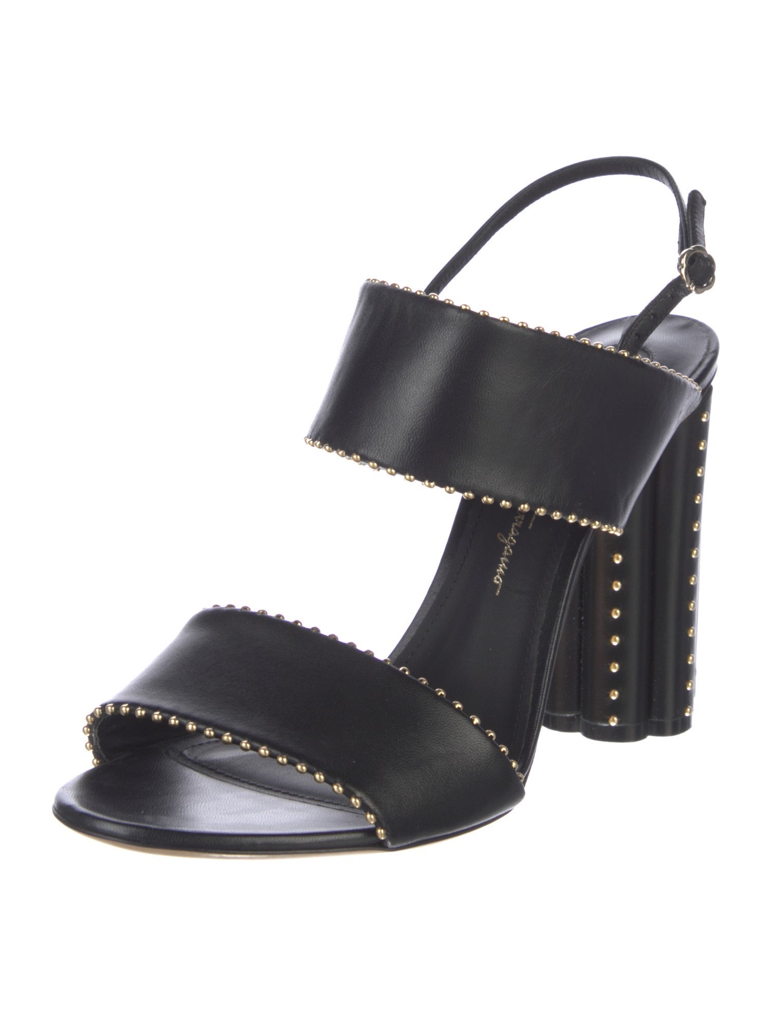 Salvatore Ferragamo Leather Printed Slingback Sandals