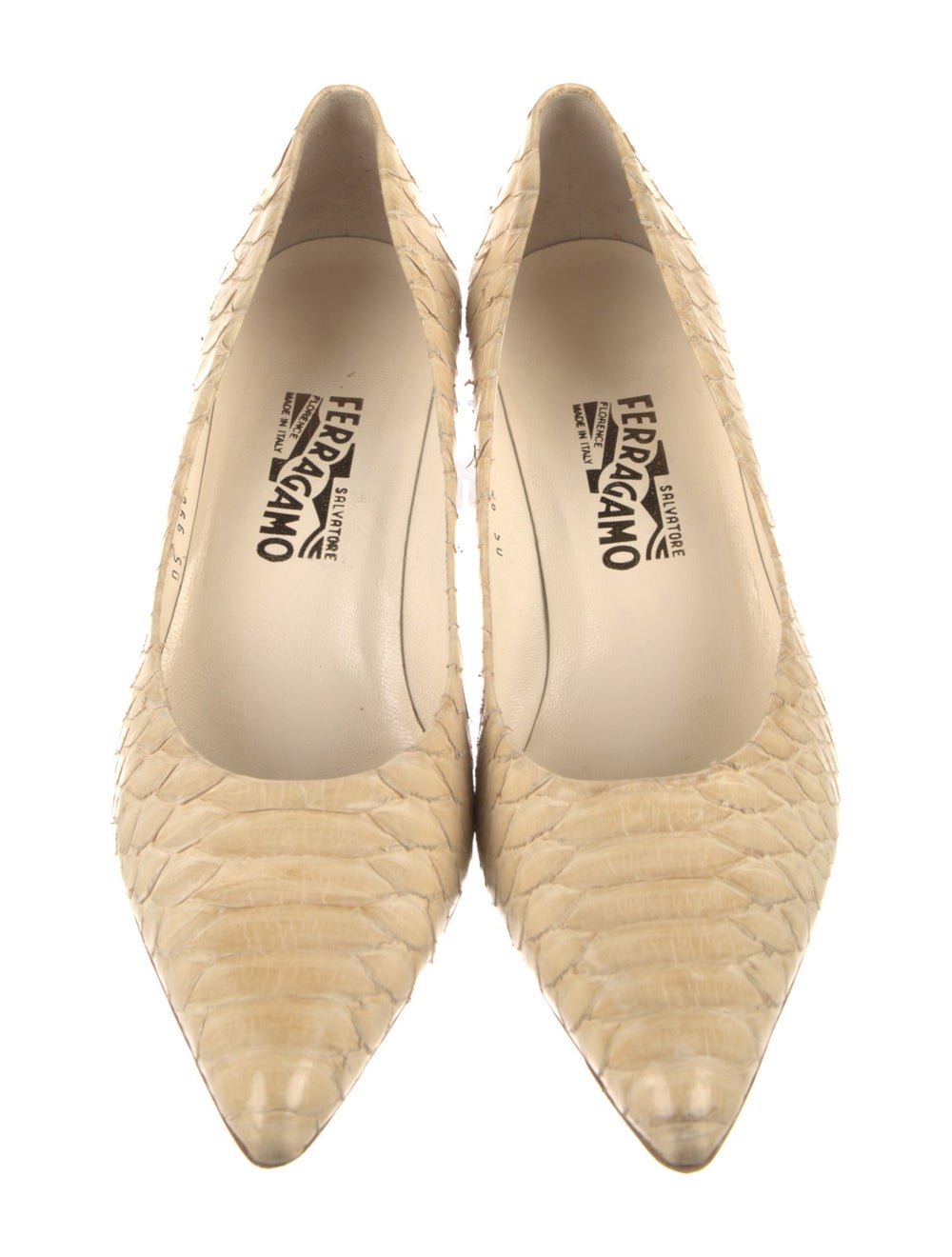 Salvatore Ferragamo Python Pumps Neutrals Semi-Po… - image 3