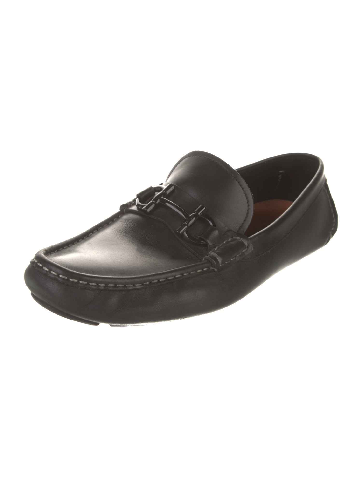 Salvatore Ferragamo Gancini Logo Leather Drivers