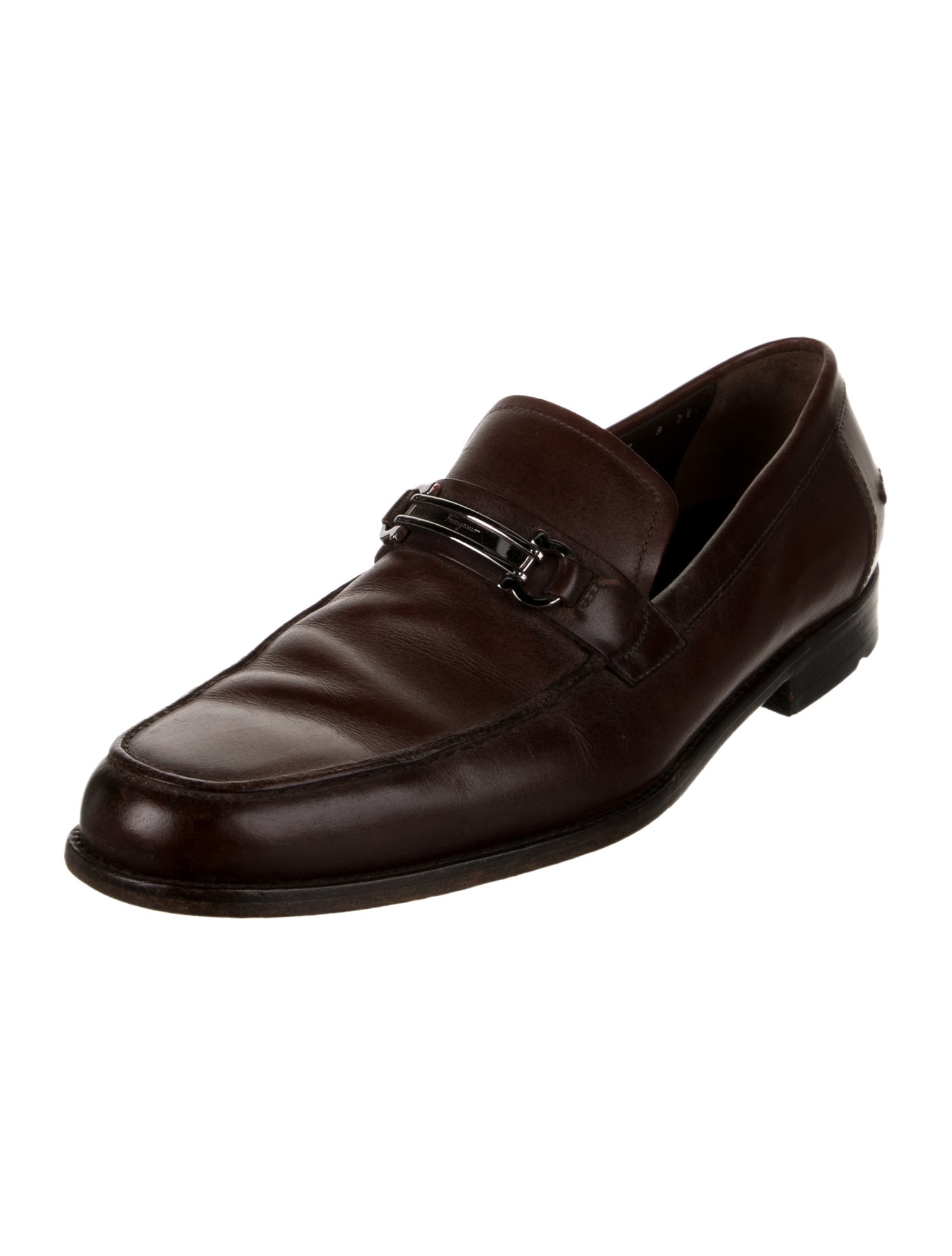 Salvatore Ferragamo Gancini Logo Leather Dress Loafers