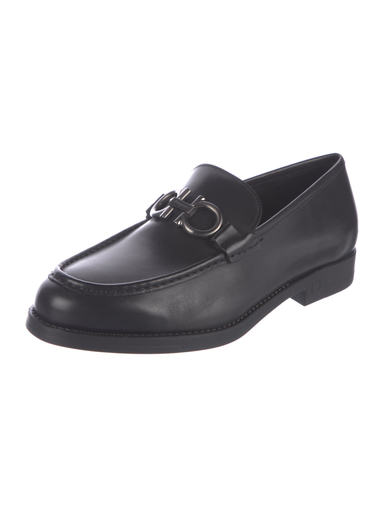 Salvatore Ferragamo Horsebit Accent Leather Dress Loafers